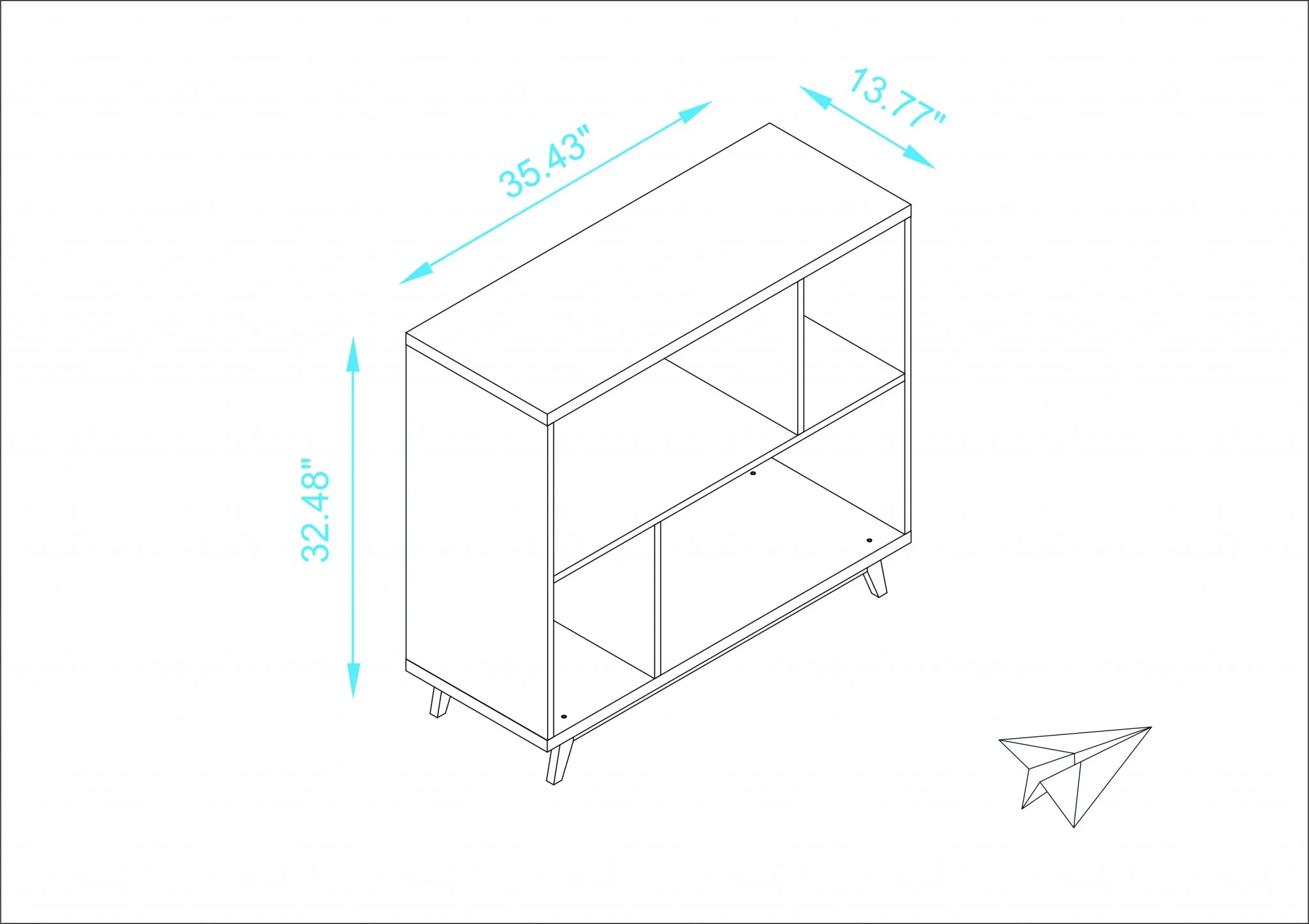 Modern Black and Natural Bookcase By Homeroots - Image 13