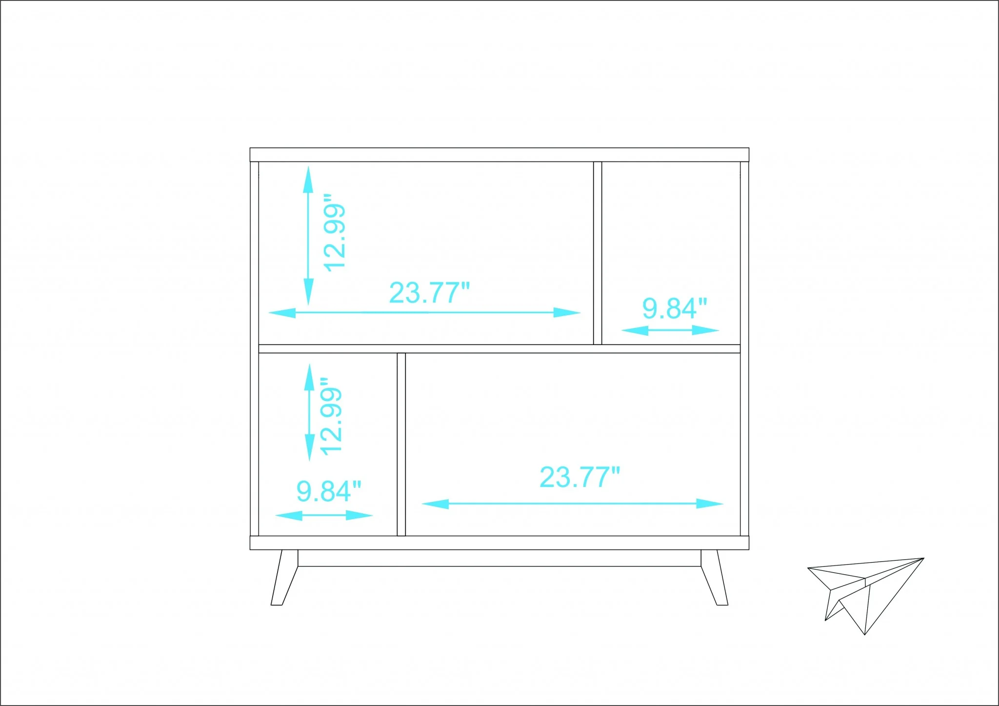 Modern Black and Natural Bookcase By Homeroots - Image 14