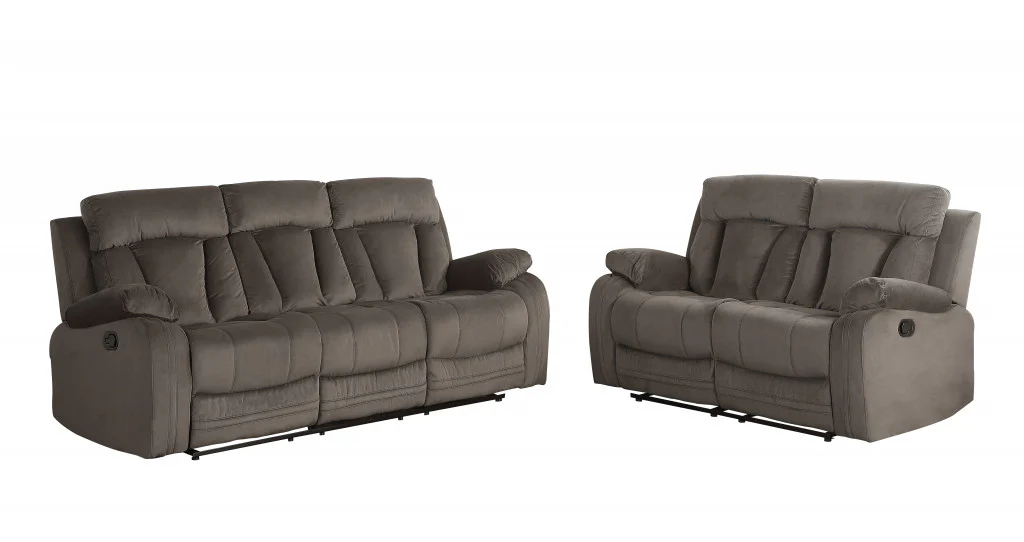 Modern Brown Leather Sofa And Loveseat By Homeroots - 343892