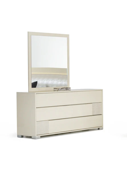 Modern Rectangle Beige Mirror By Homeroots
