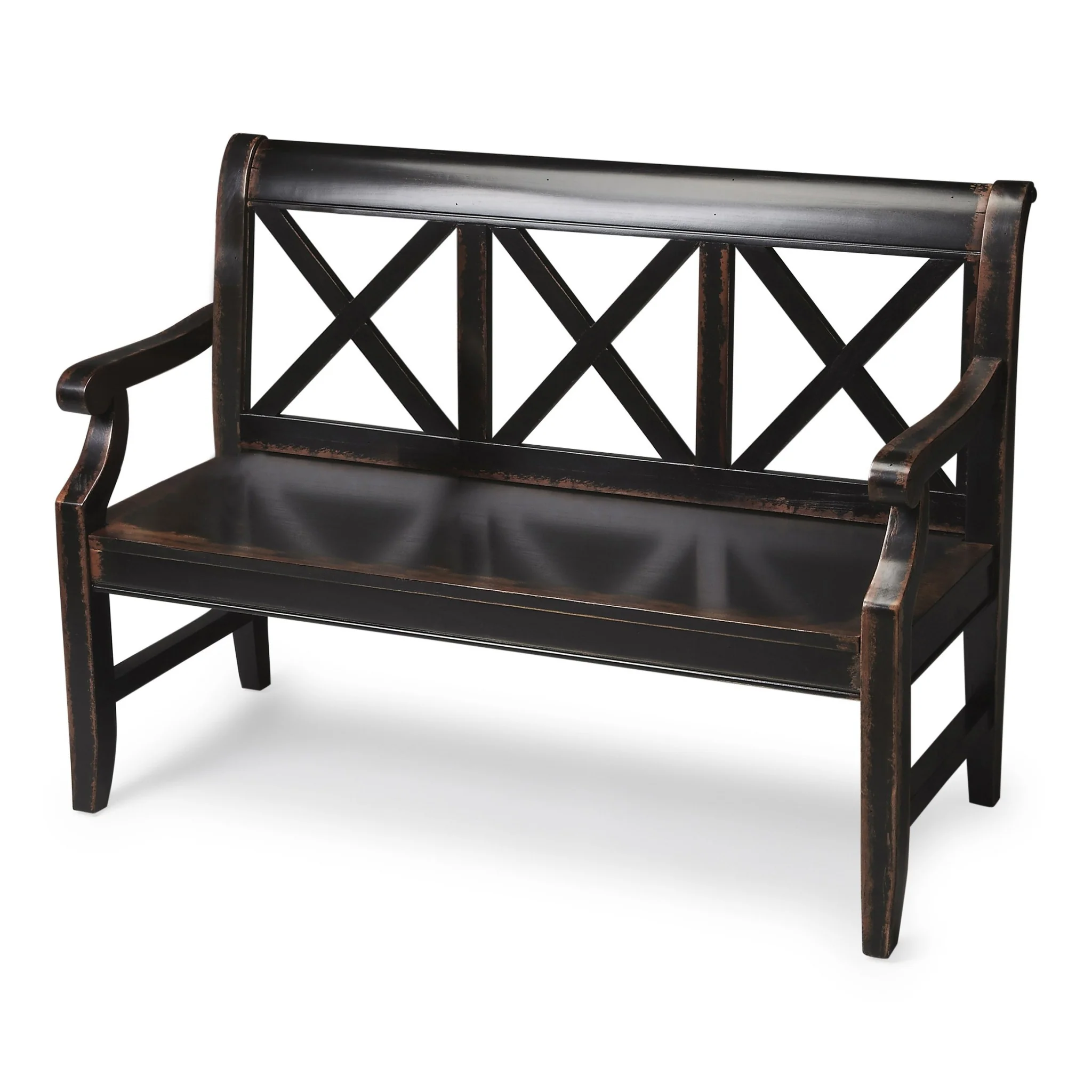 Modern Rustic Black Bench By Homeroots