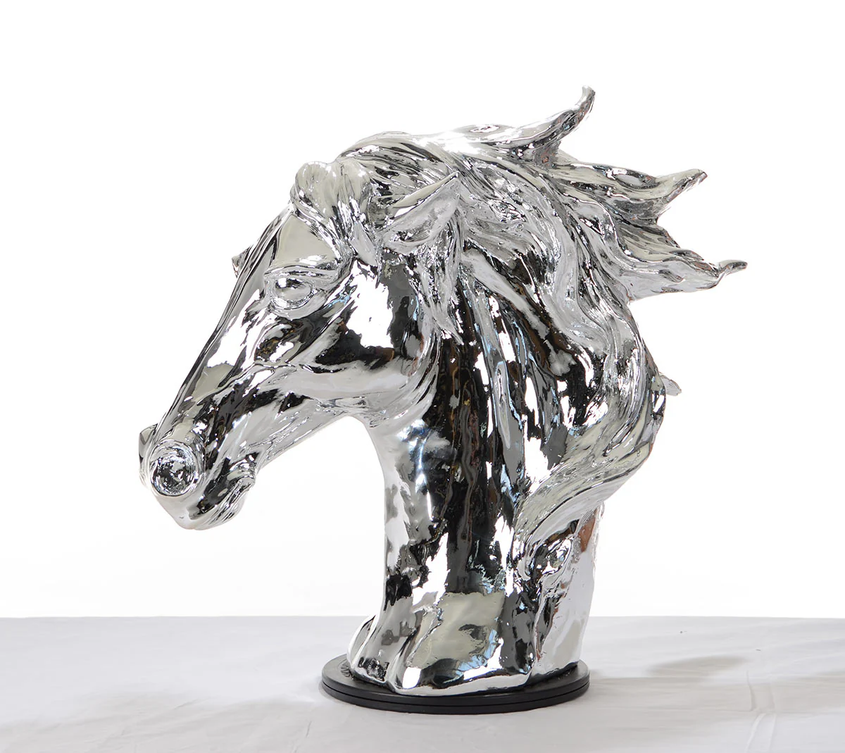 Modern Silver Horse Head Sculpture By Homeroots