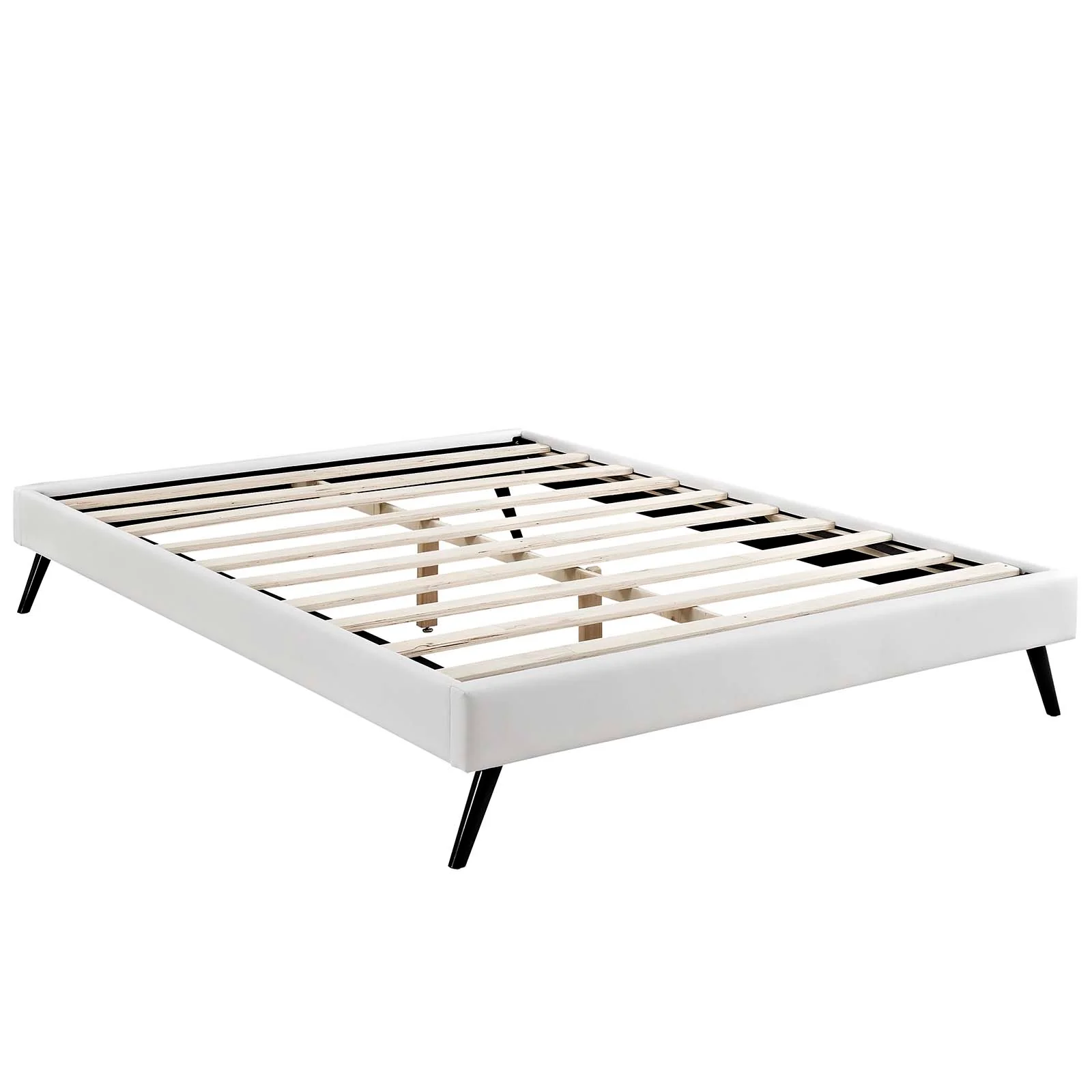 Modway Helen Vinyl Queen Bed Frame with Round Splayed Legs - Image 7