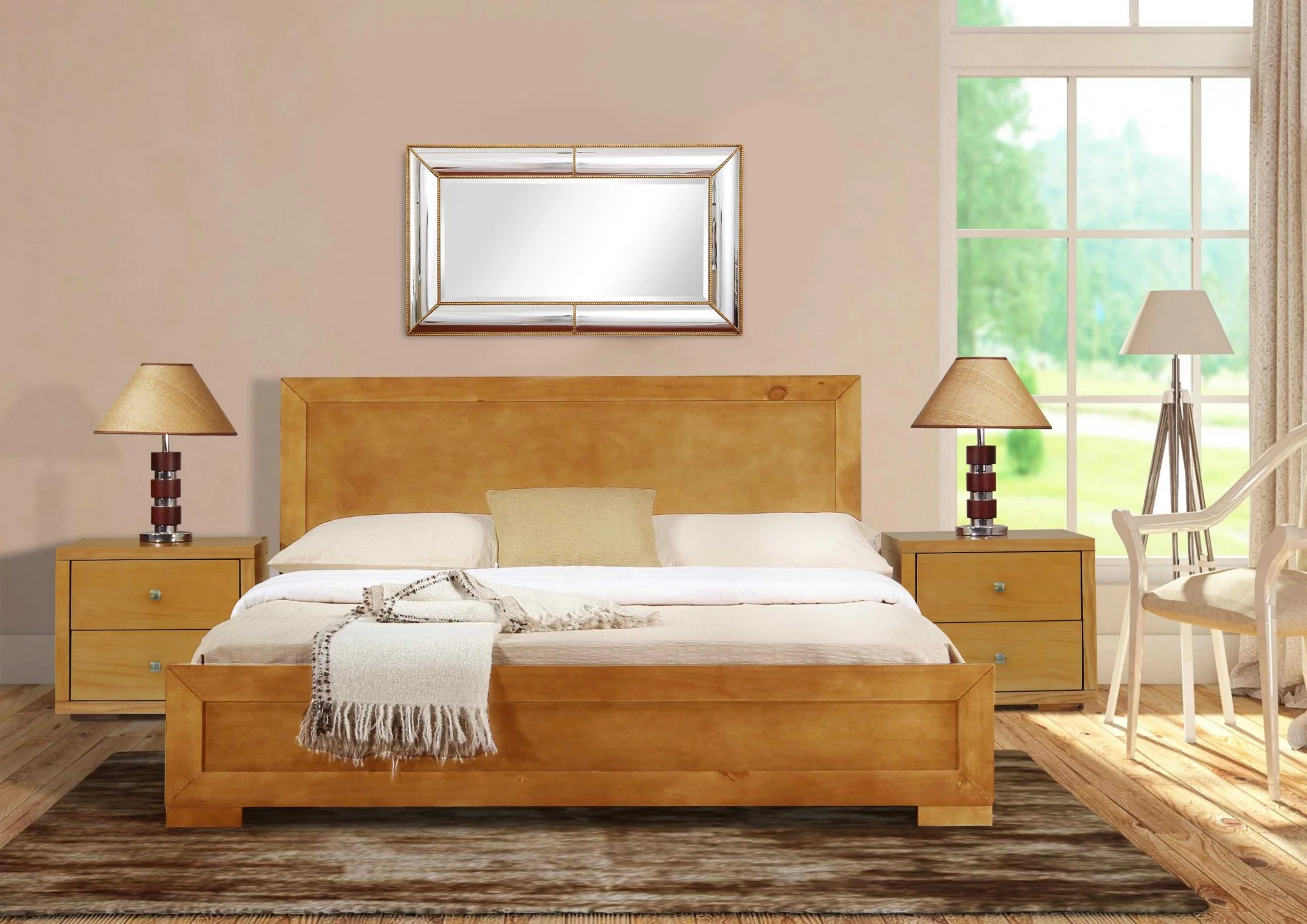 Moma Oak Wood Platform Twin Bed With Nightstand By Homeroots