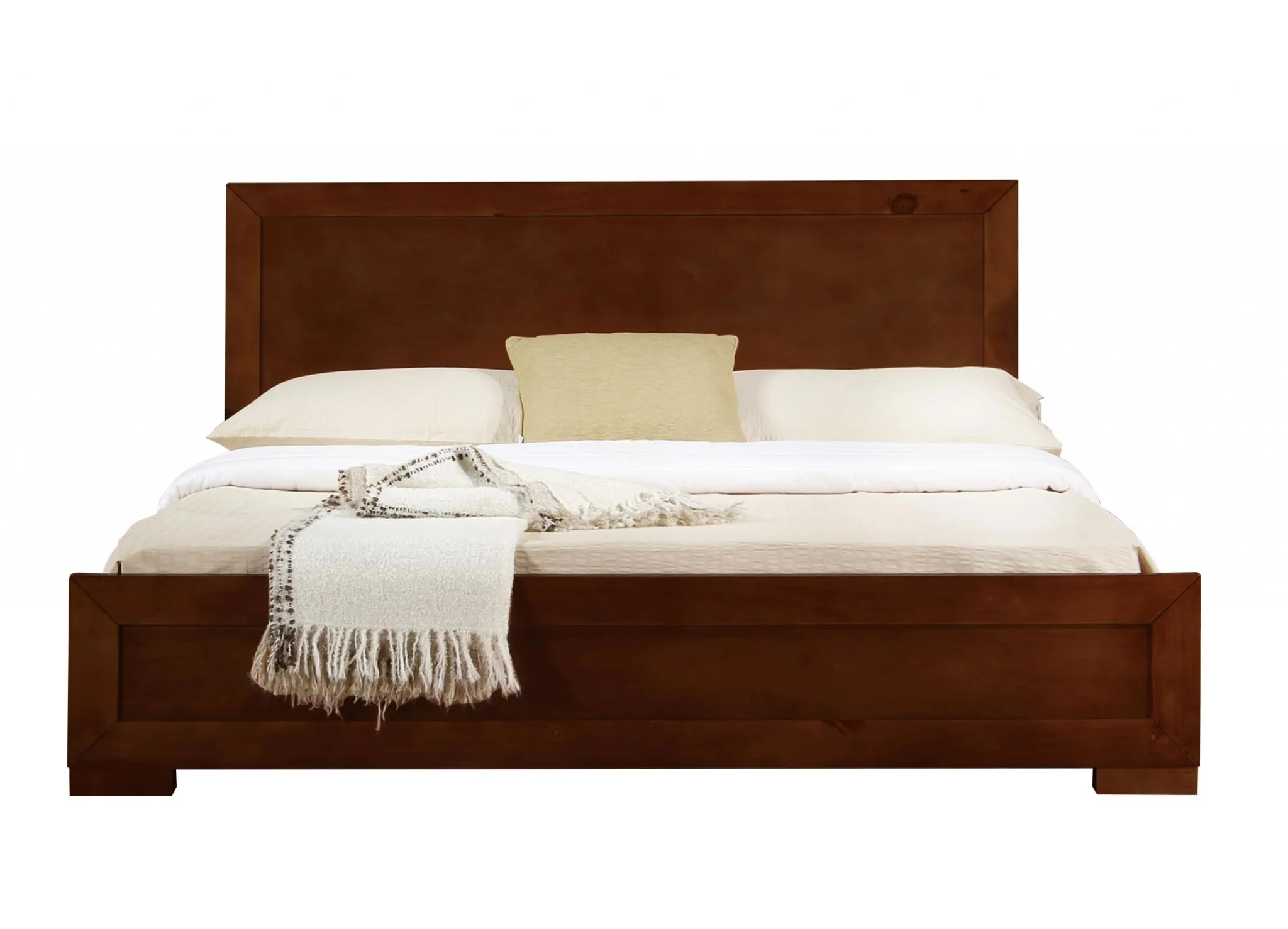 Moma Walnut Wood Platform Twin Bed With Nightstand By Homeroots - Image 4