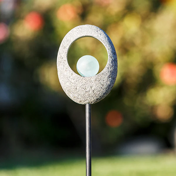 Moon Stone Garden Stake - Glass Ball Set of 4 By Garden Age Supply - Image 2