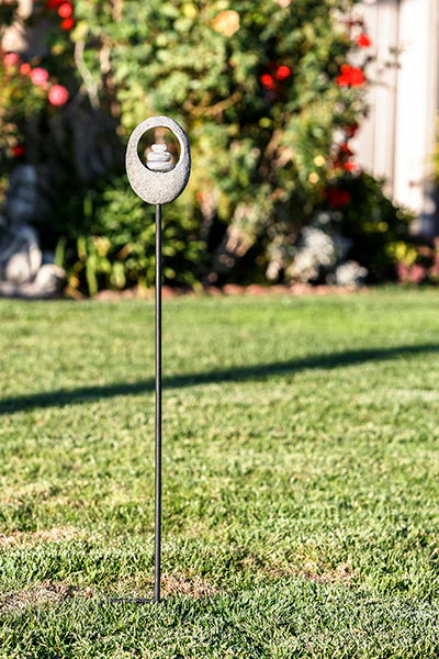 Moon Stone Garden Stake - Glass Cairns Set of 4 By Garden Age Supply
