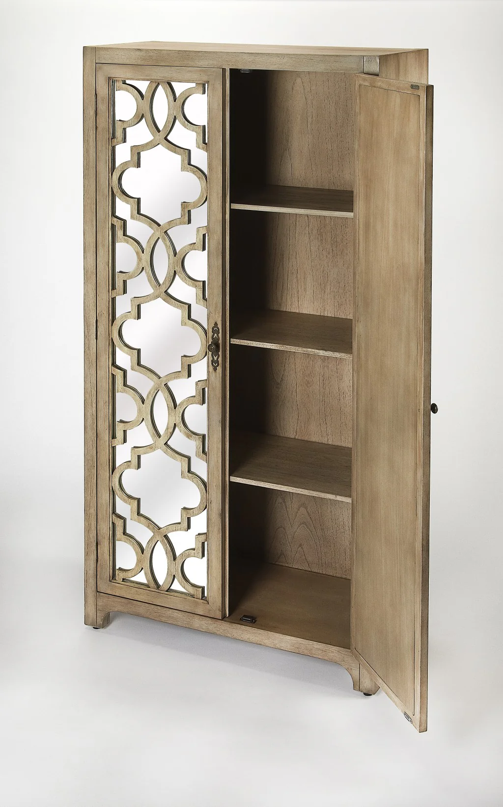 Morjanna Greige Mirrored Armoire By Homeroots