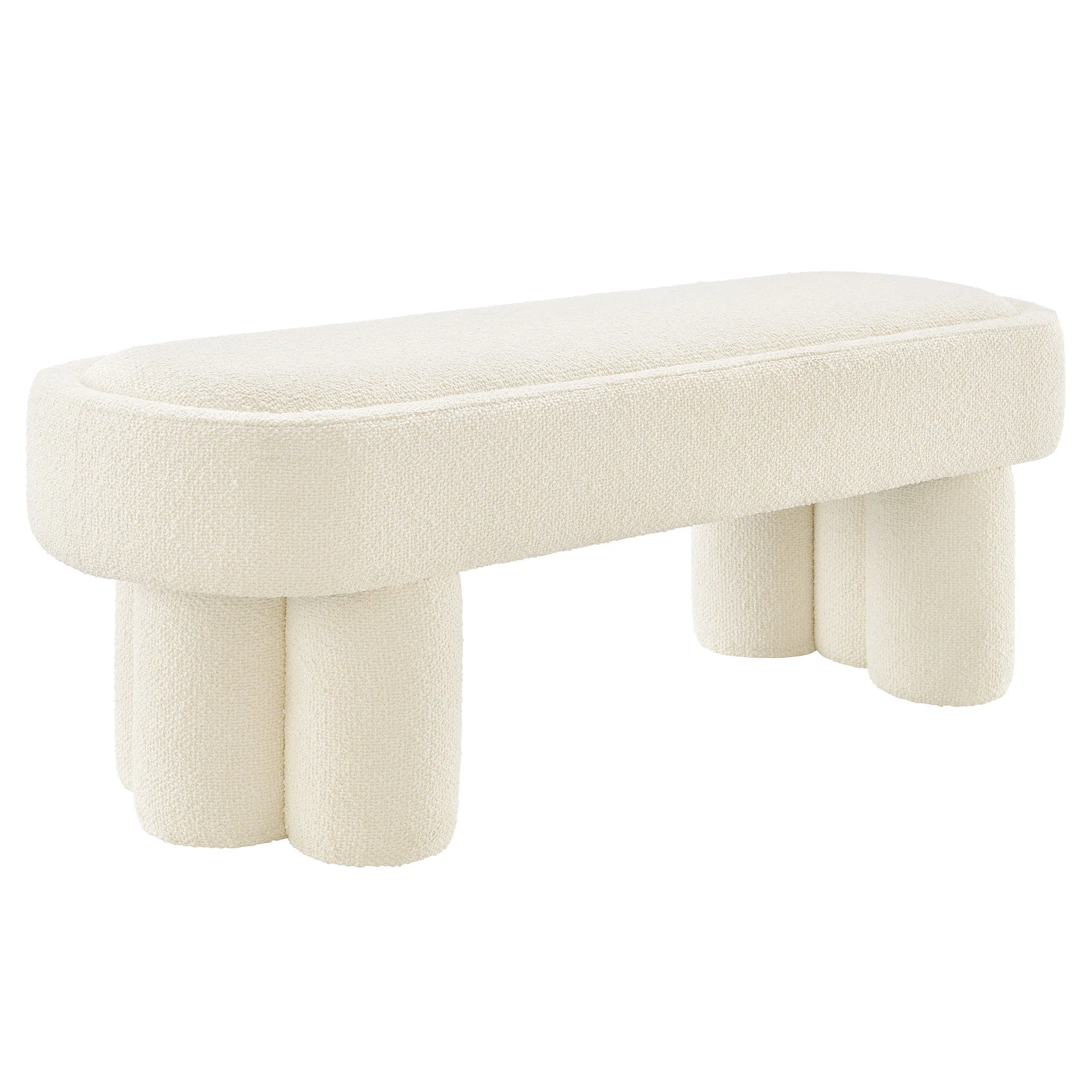 Mossi 52-Inch Oval Boucle Fabric Bench by Modway - Image 2