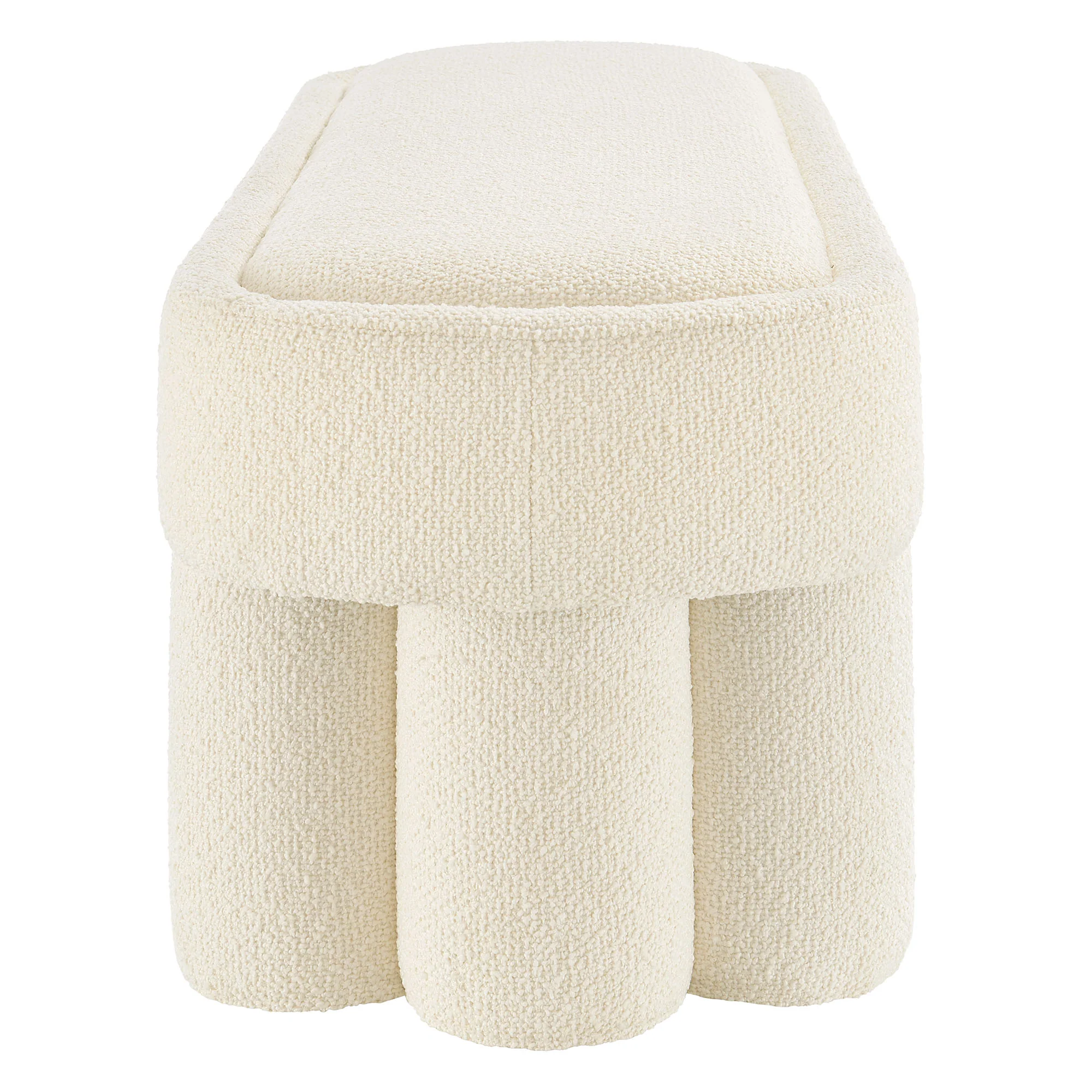Mossi 52-Inch Oval Boucle Fabric Bench by Modway - Image 3