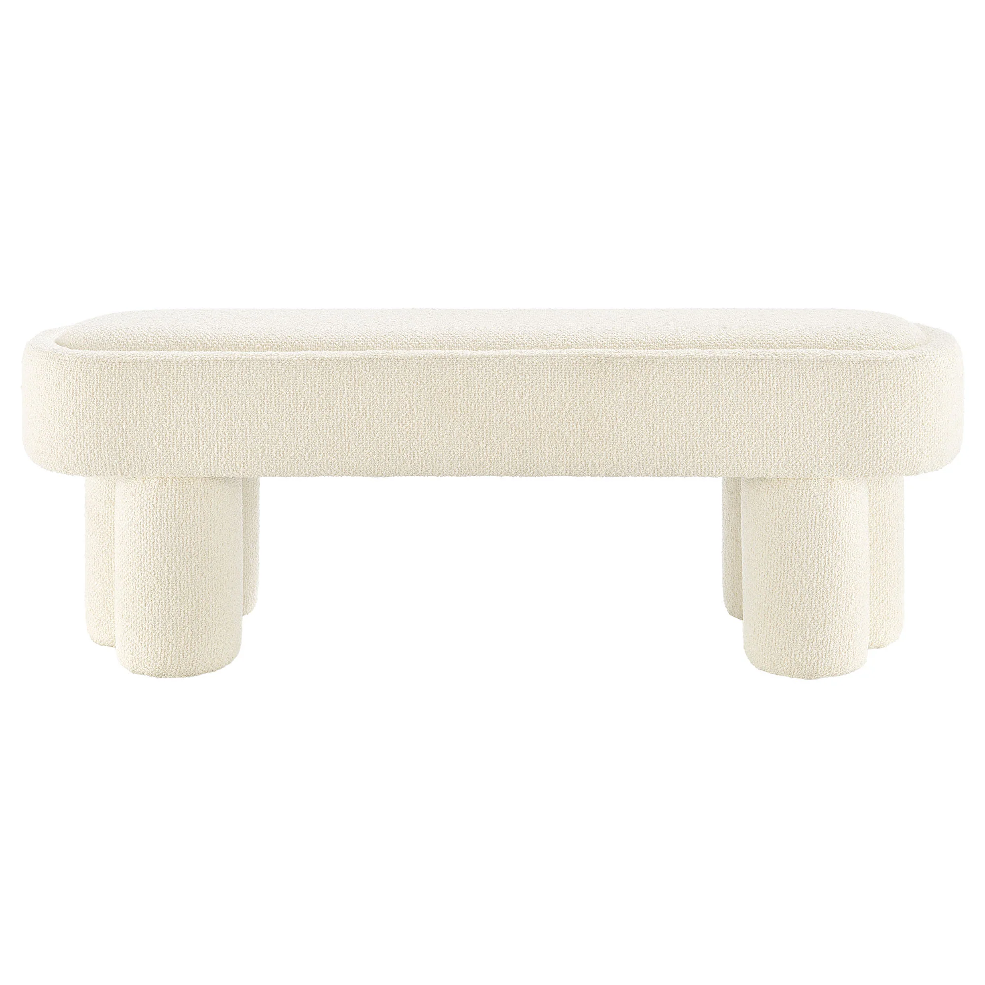 Mossi 52-Inch Oval Boucle Fabric Bench by Modway - Image 4