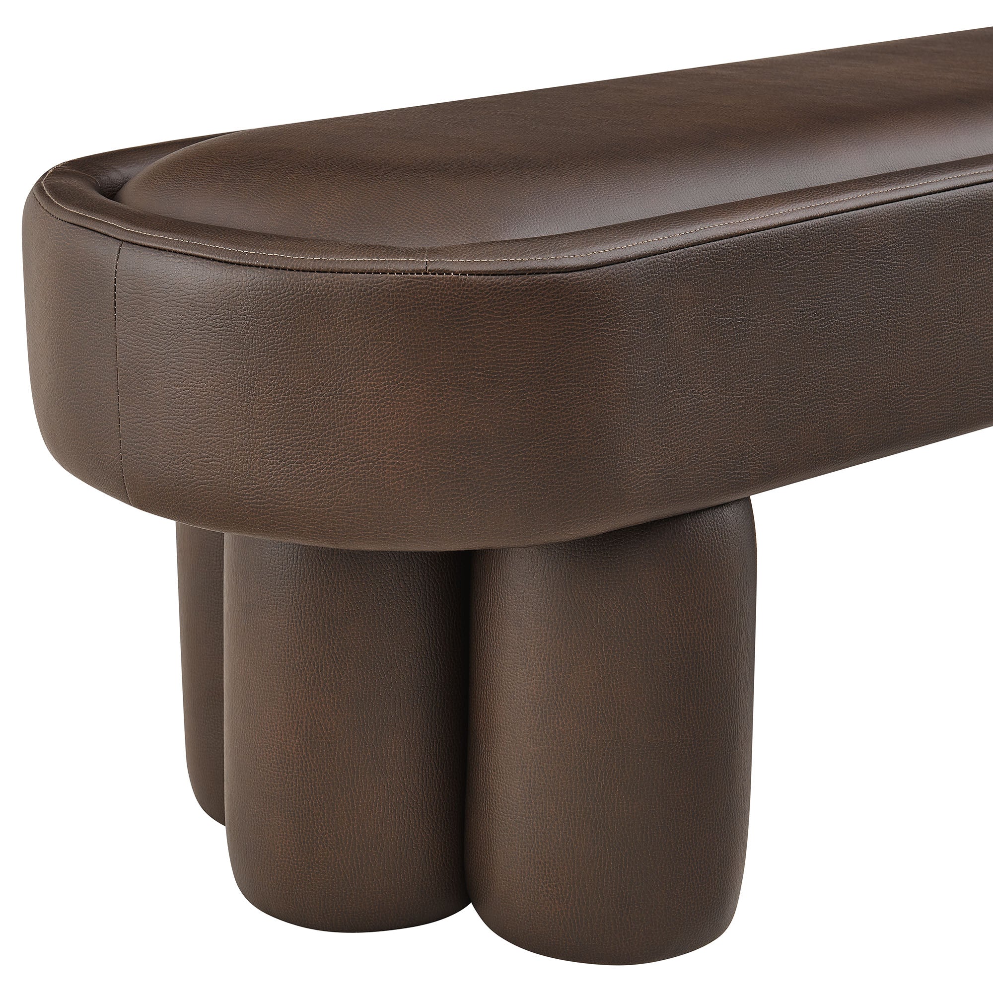 Mossi 52-Inch Oval Vegan Leather Bench by Modway - Image 5