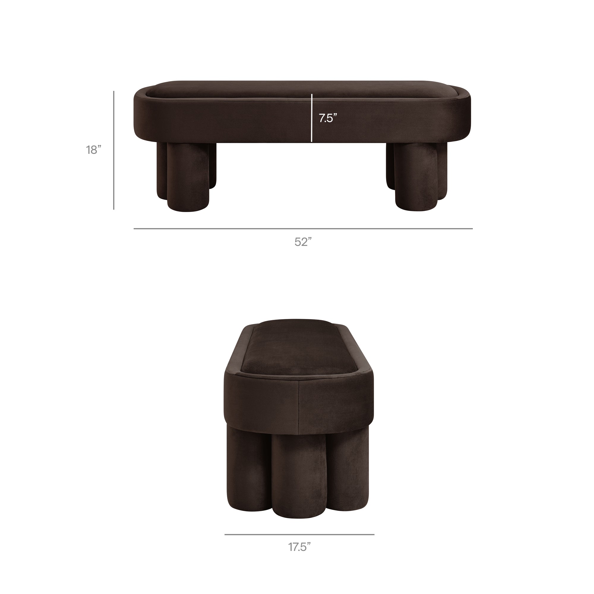 Mossi Oval Performance Velvet Accent Bench by Modway - Image 16