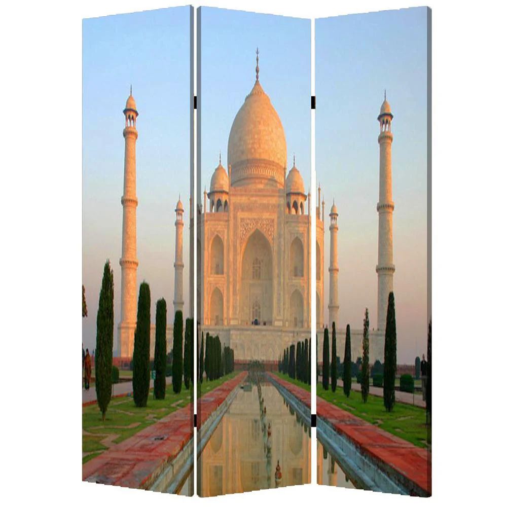 Multi Color Wood Canvas Taj Mahal Screen By Homeroots