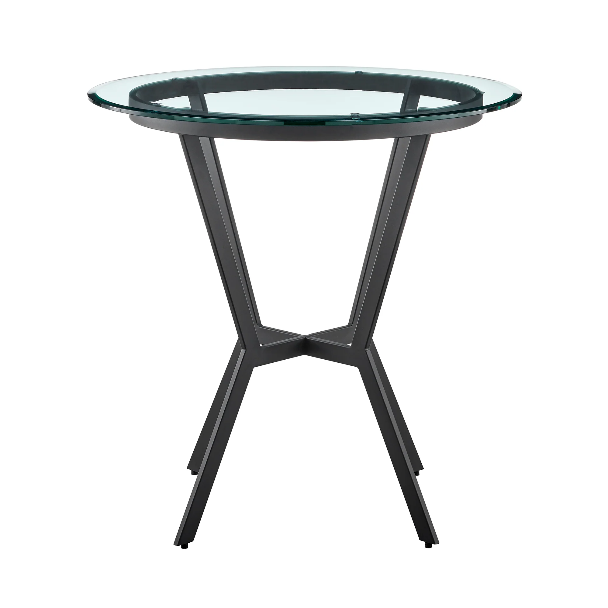 Naomi and Bryant 5-Piece Counter Height Dining Set in Black Metal and Grey Faux Leather By Armen Living - Image 5