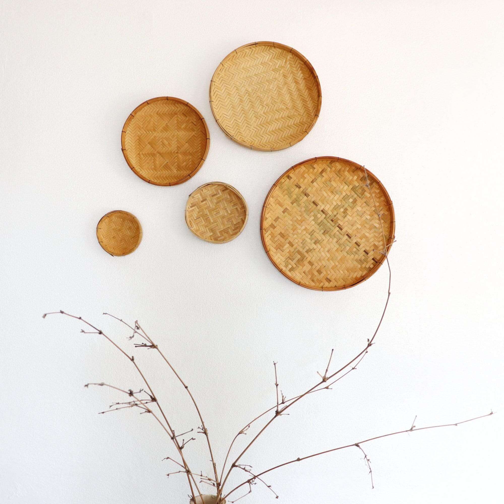 Nara - Bamboo Wall Hanging Art Decor Set Of 5 By Thaihome - Image 3