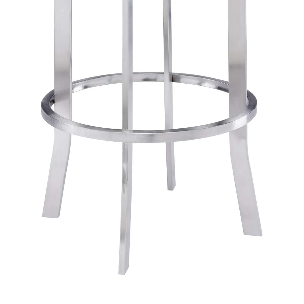 Natalie 30" Bar Height Vintage Grey Faux Leather Upholstery and Brushed Stainless Steel Bar Stool By Armen Living - Image 7
