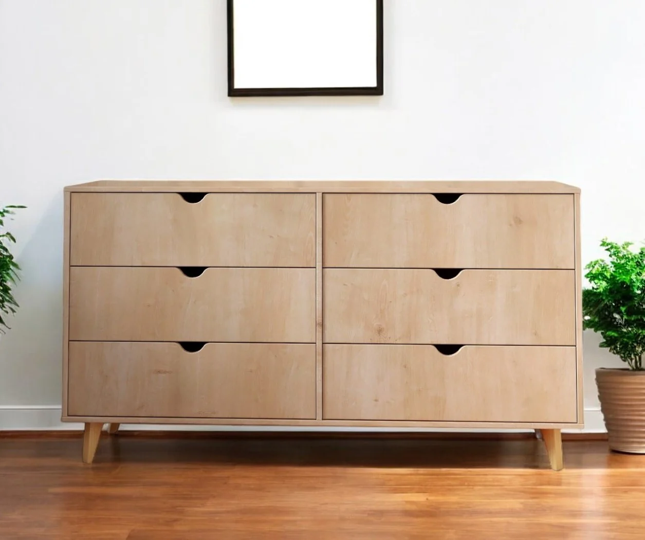 Natural Six Drawer Double Dresser By Homeroots