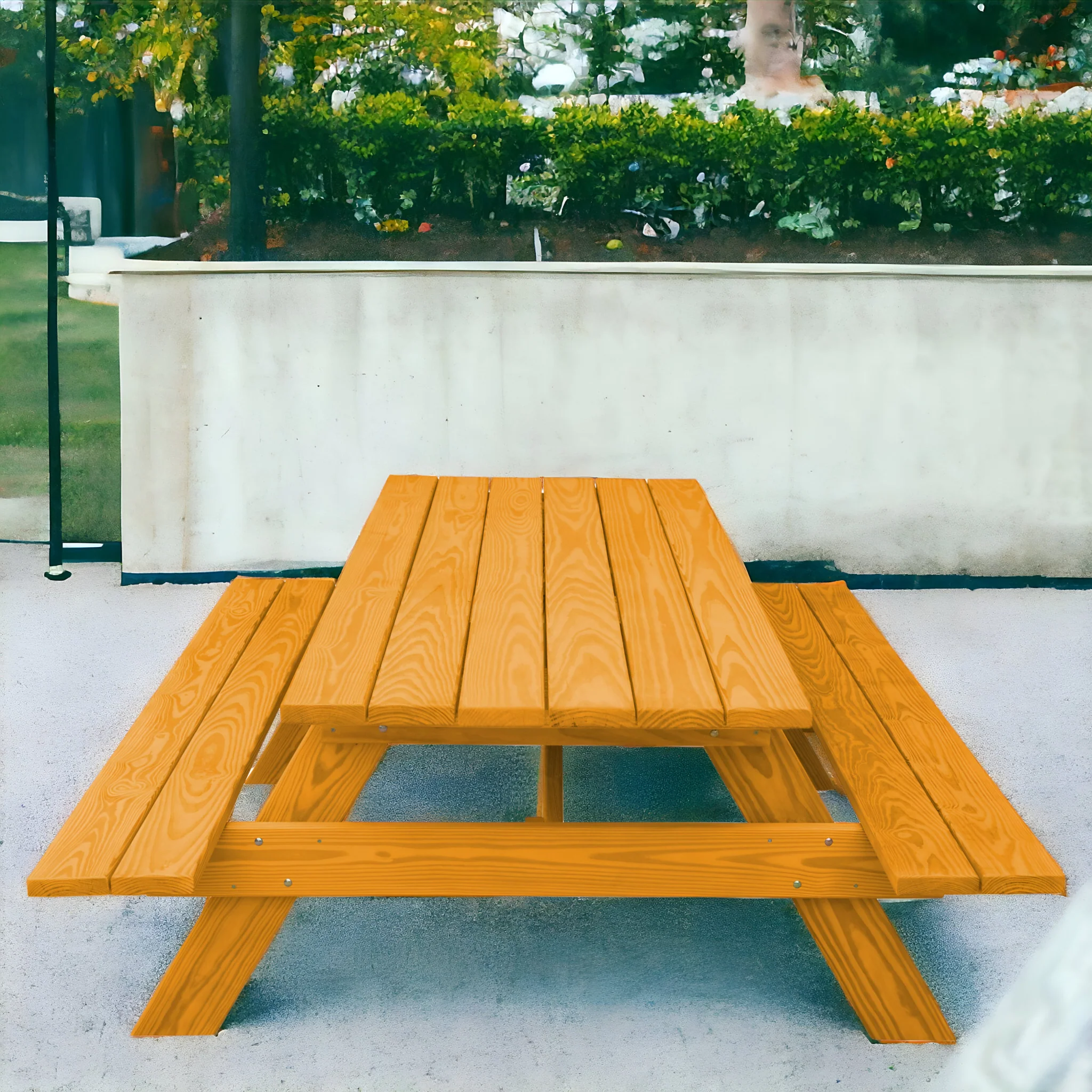Natural Solid Wood Outdoor Picnic Table By Homeroots