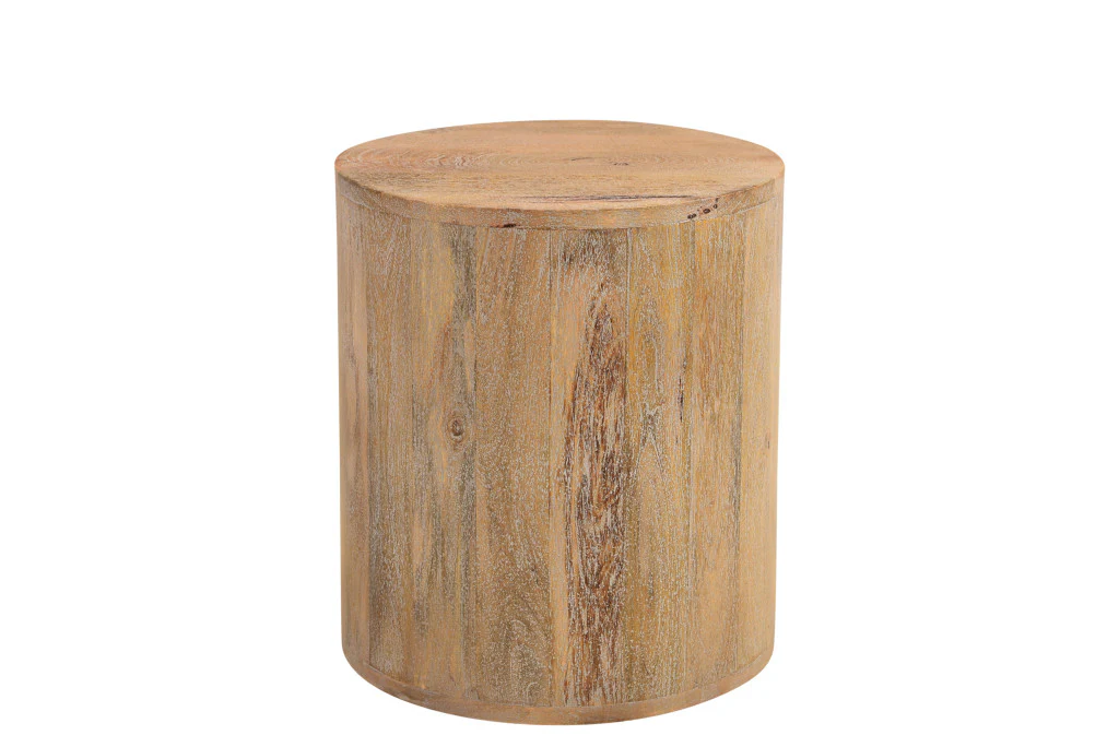 Natural Solid Wood Round End Table By Homeroots