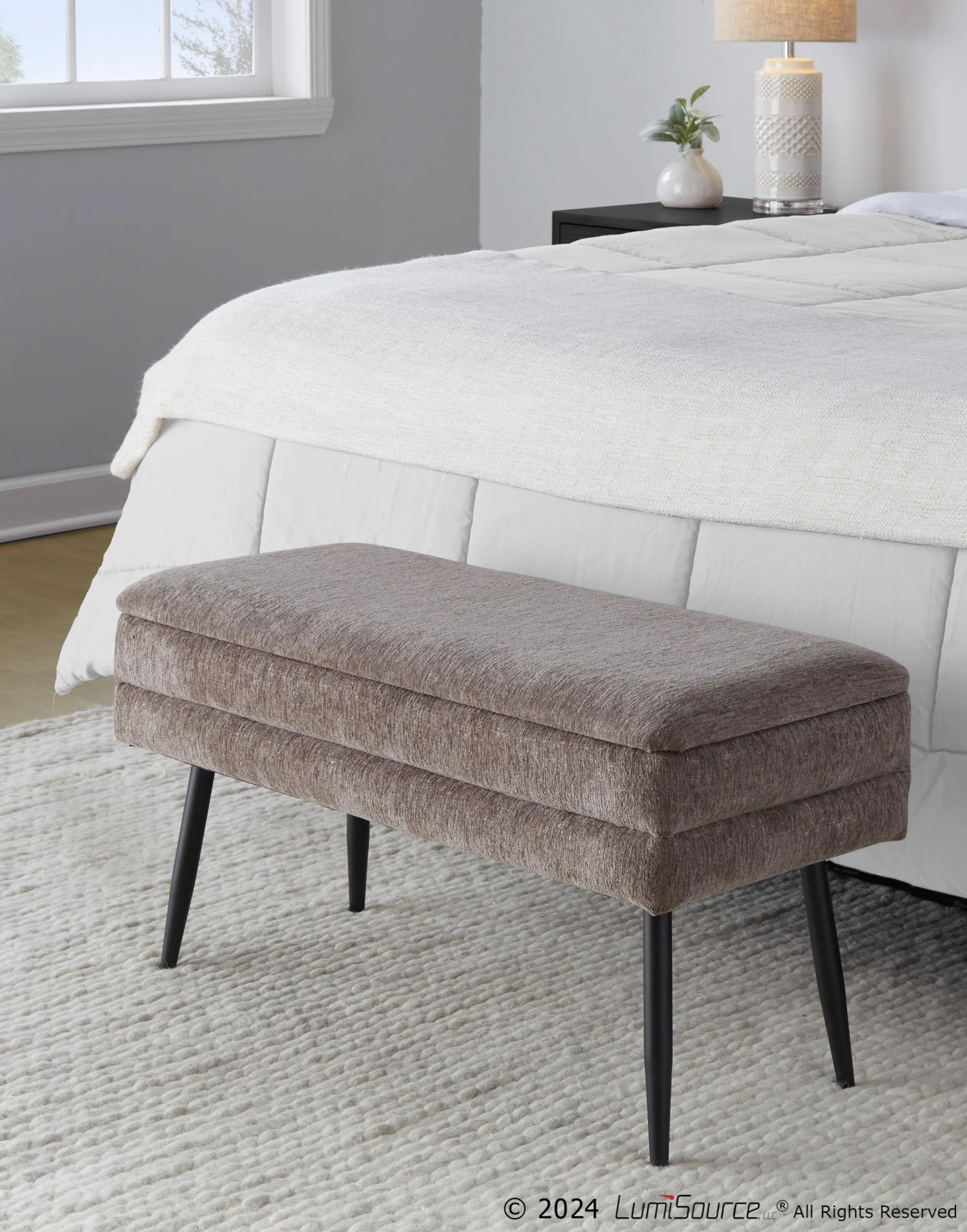 Neapolitan Storage Bench By LumiSource - OT-NEO BKBN