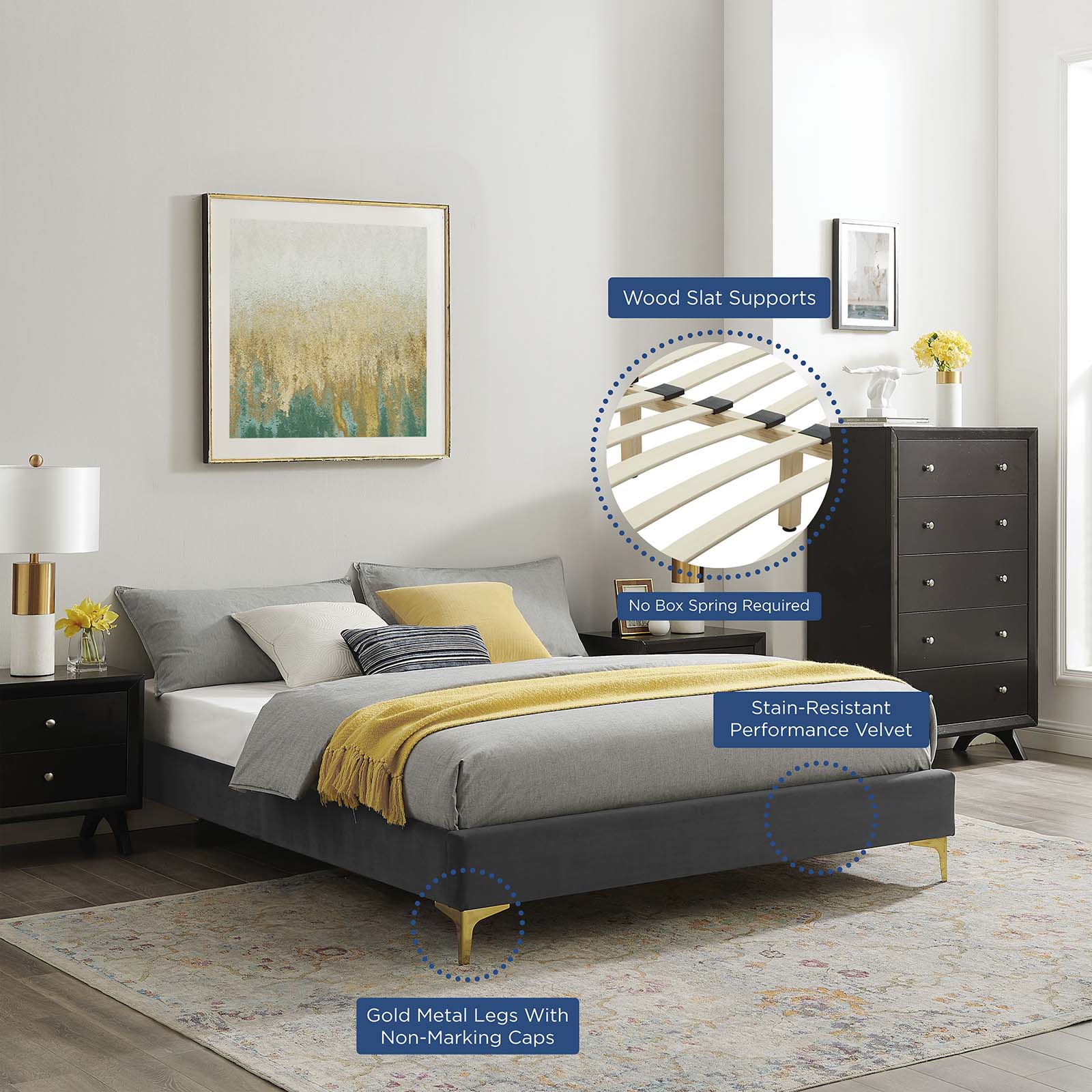 Neena Performance Velvet Full Bed By Modway - MOD-6805 - Image 3