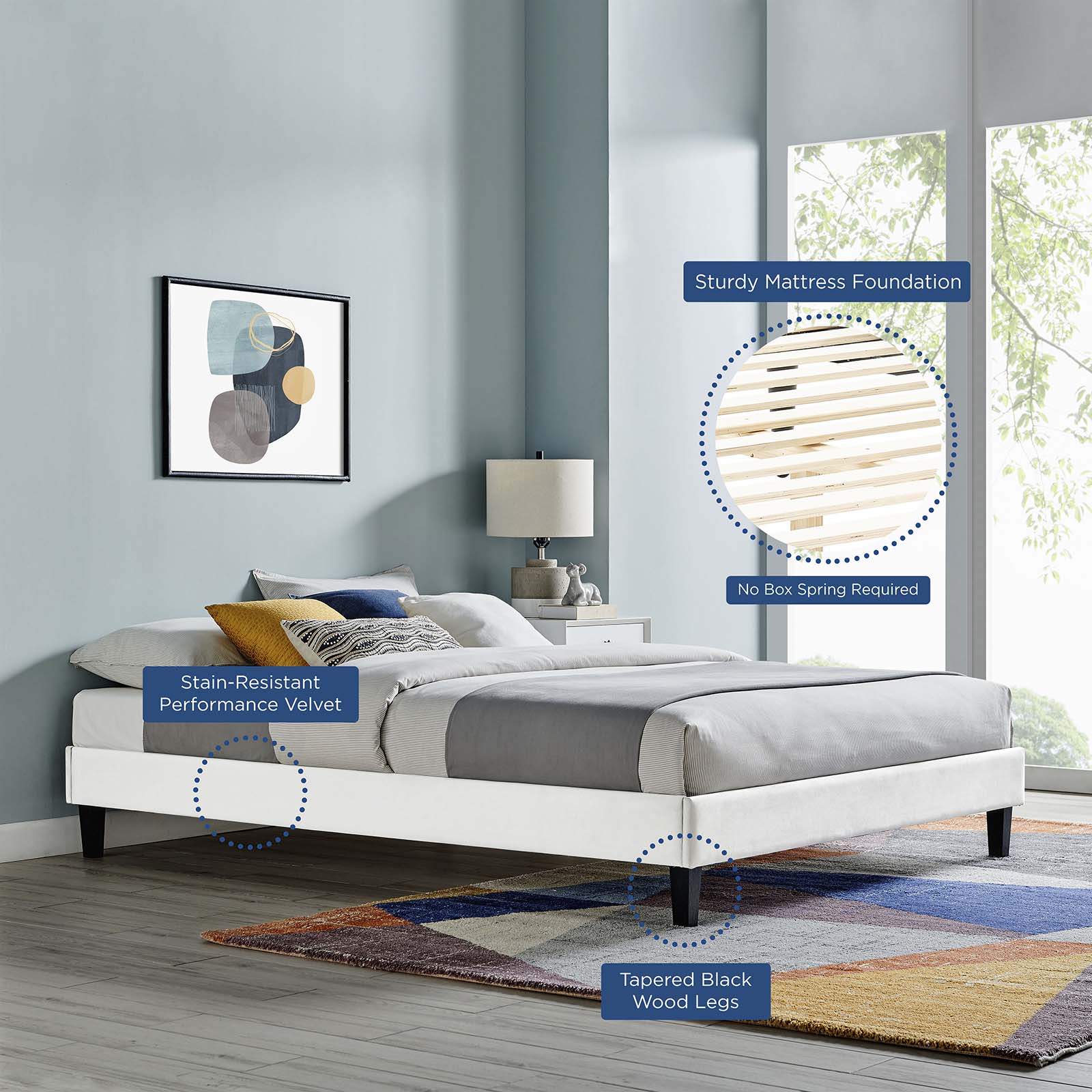 Neena Performance Velvet Full Bed By Modway - MOD-6815 - Image 25