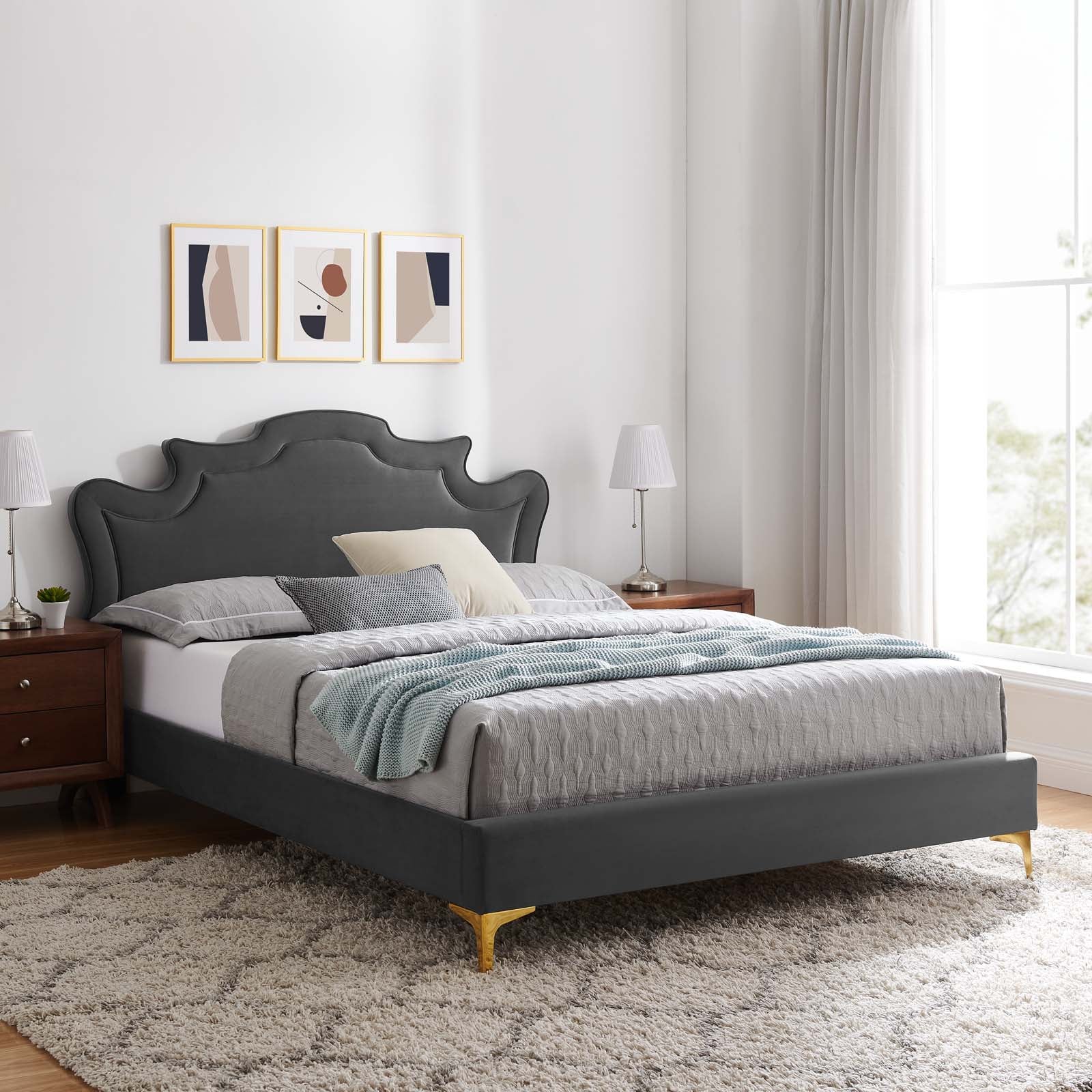 Neena Performance Velvet King Bed By Modway - MOD-6835