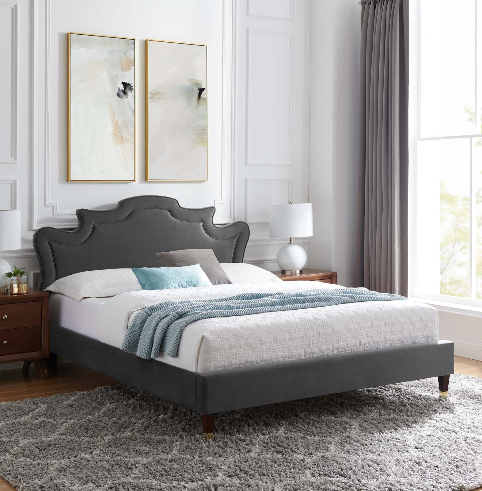 Neena Performance Velvet King Bed By Modway - MOD-6840