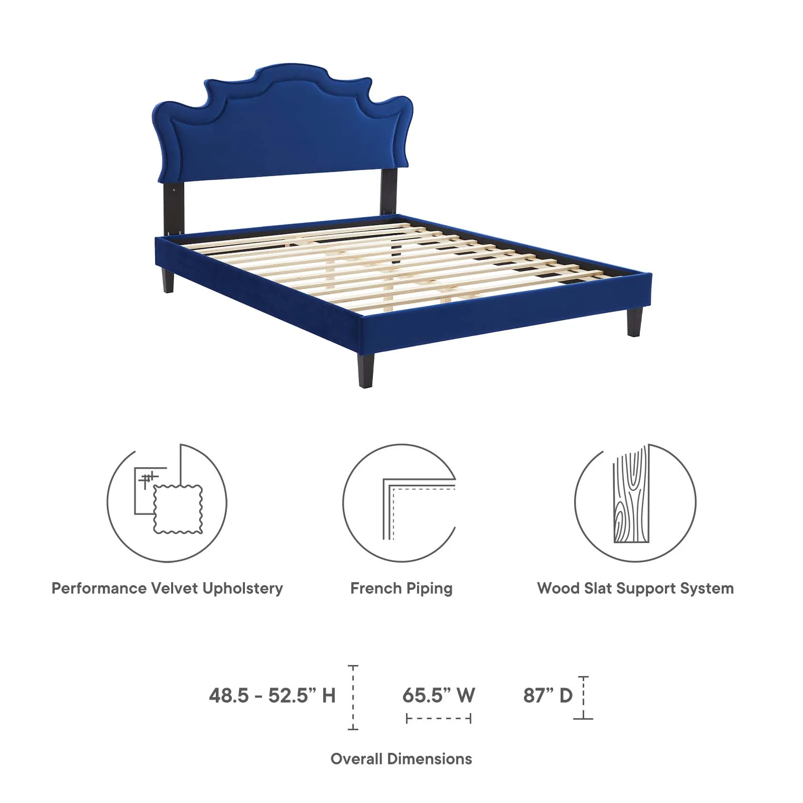 Neena Performance Velvet Queen Bed By Modway - MOD-6830 - Image 32