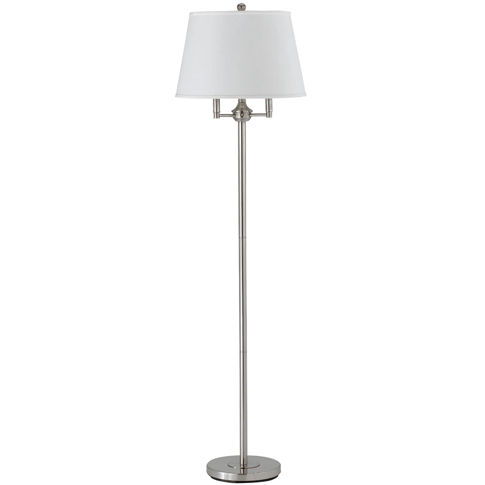Nickel Four Light Traditional Shaped Floor Lamp With White Square Shade By Homeroots
