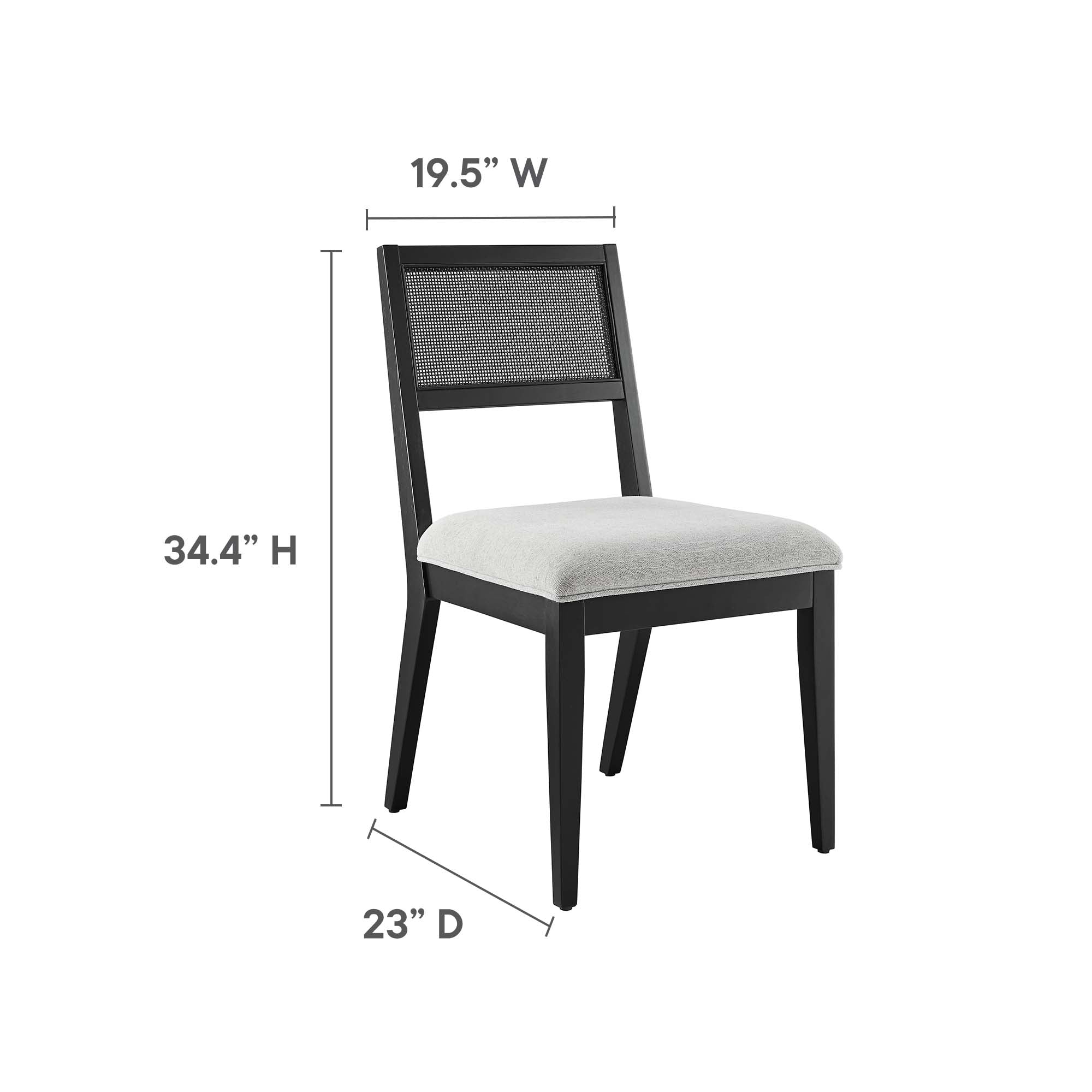 Nimba Faux Rattan Fabric Dining Chairs Set of 2 by Modway - Image 9
