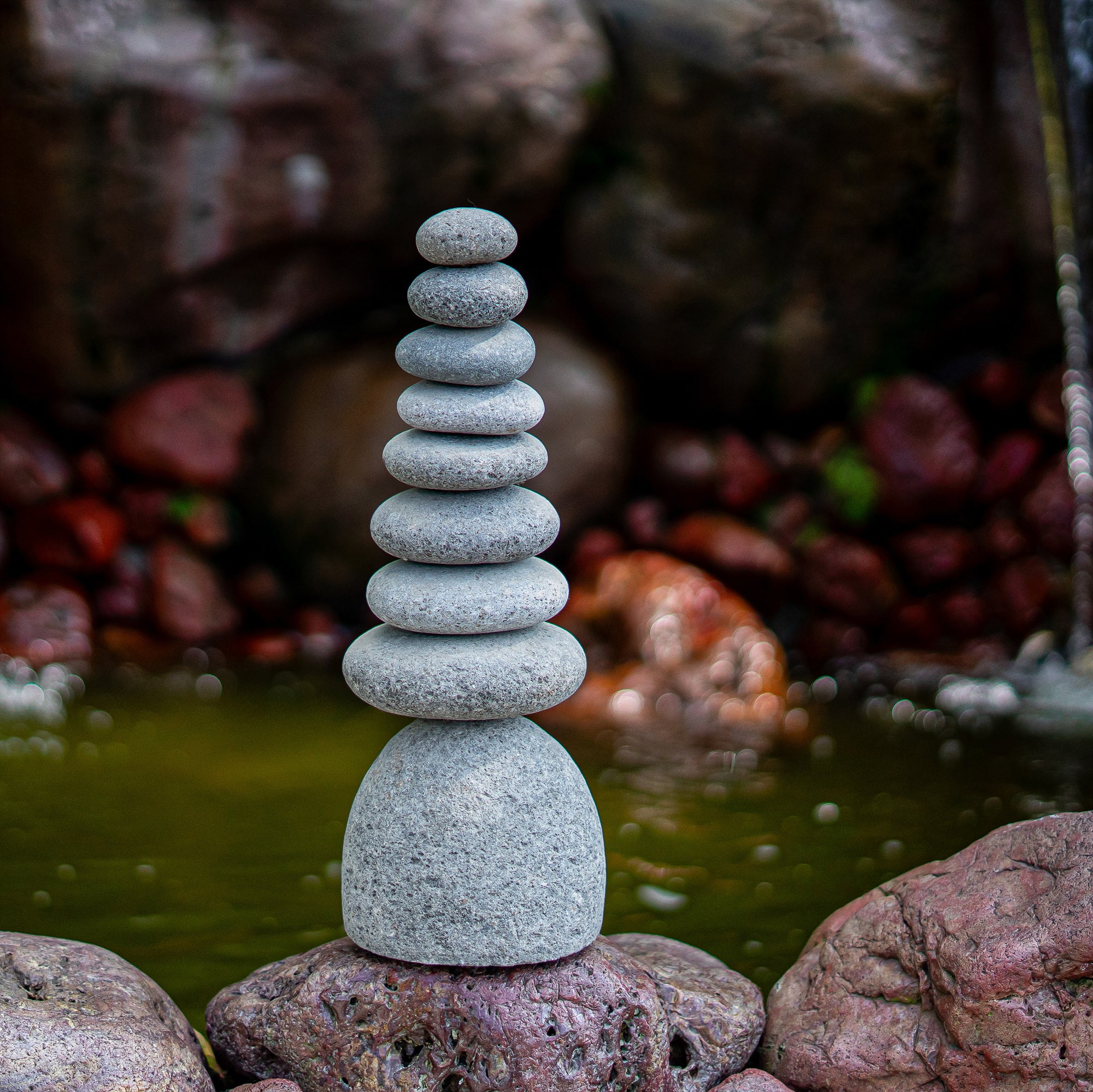 Nonuple Rock Cairn Set of 3 By Garden Age Supply