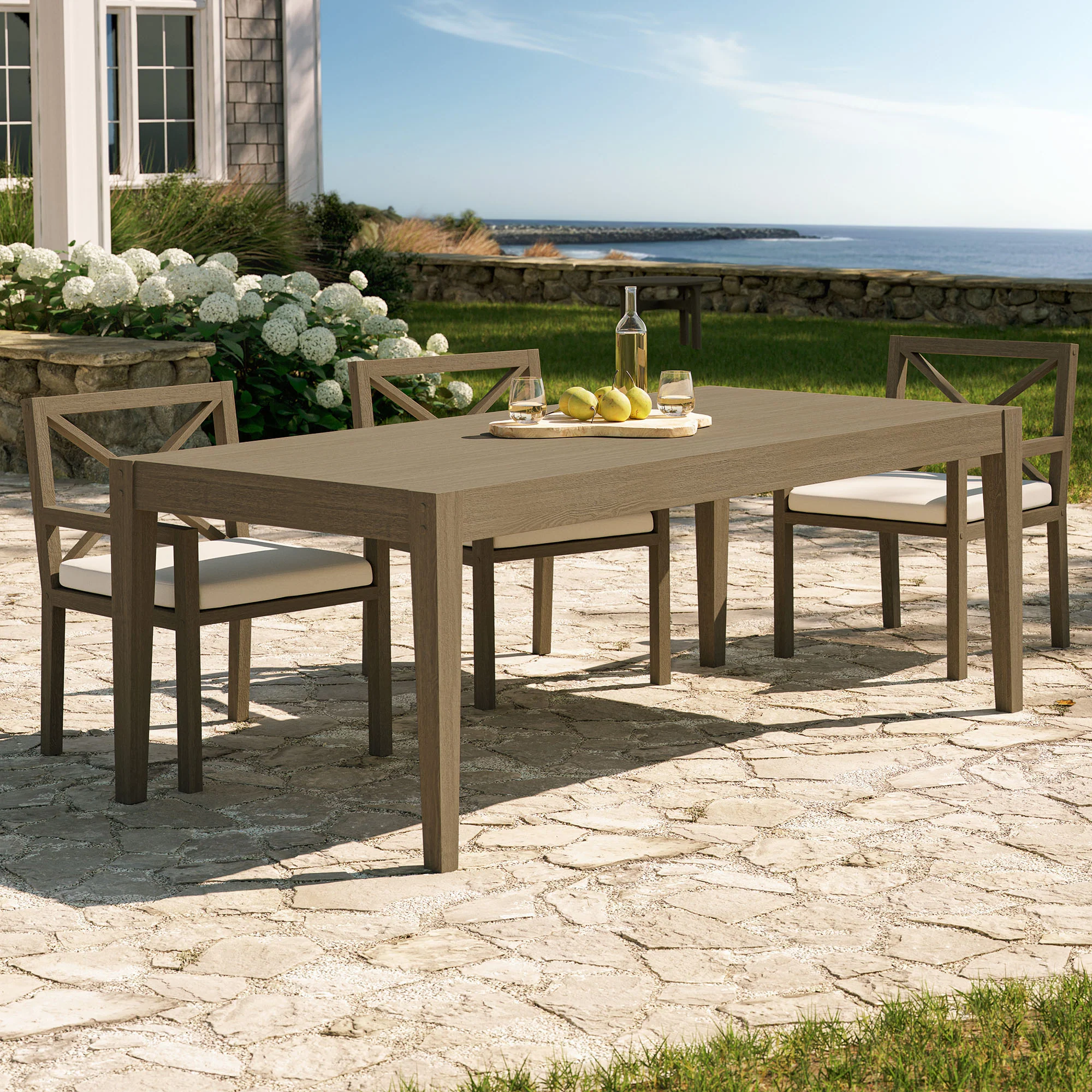 Northlake 83" Rectangular Outdoor Patio Teak Dining Table by Modway
