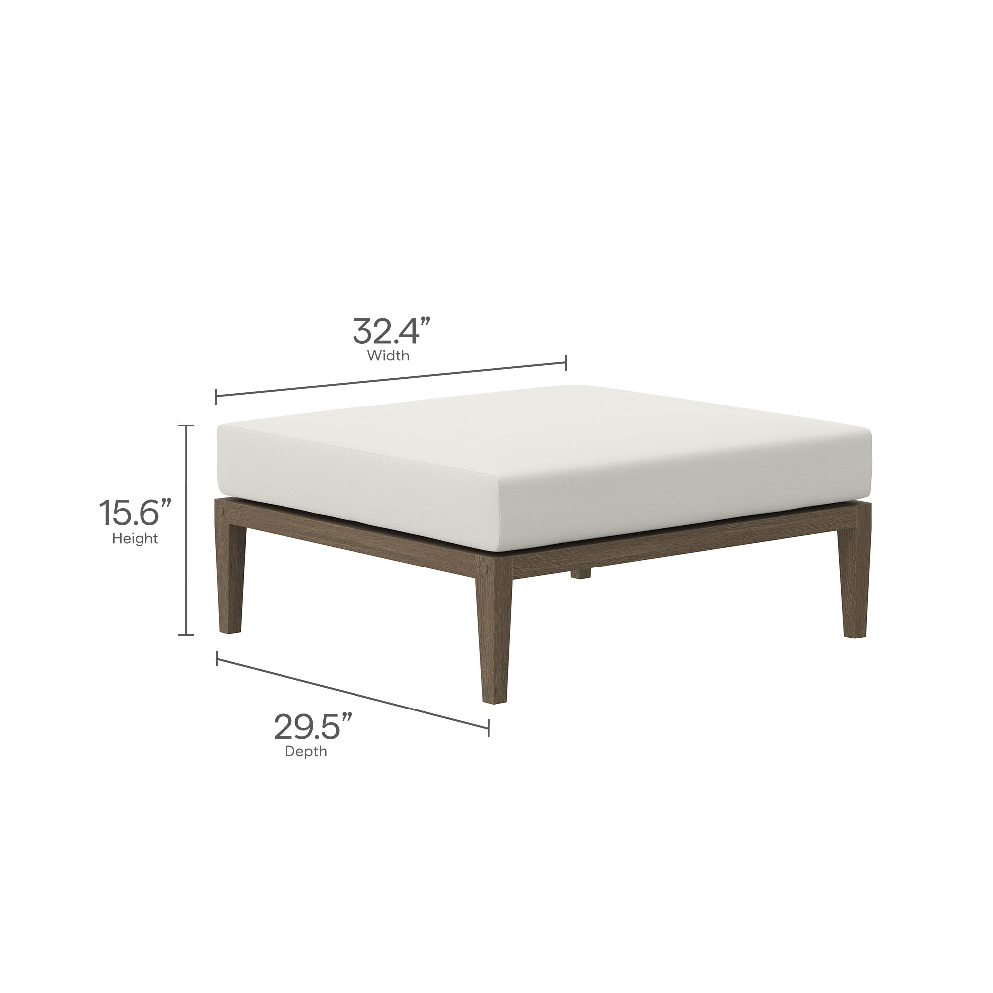 Northlake Outdoor Patio Teak Wood Loveseat and Ottoman Set by Modway - Image 8