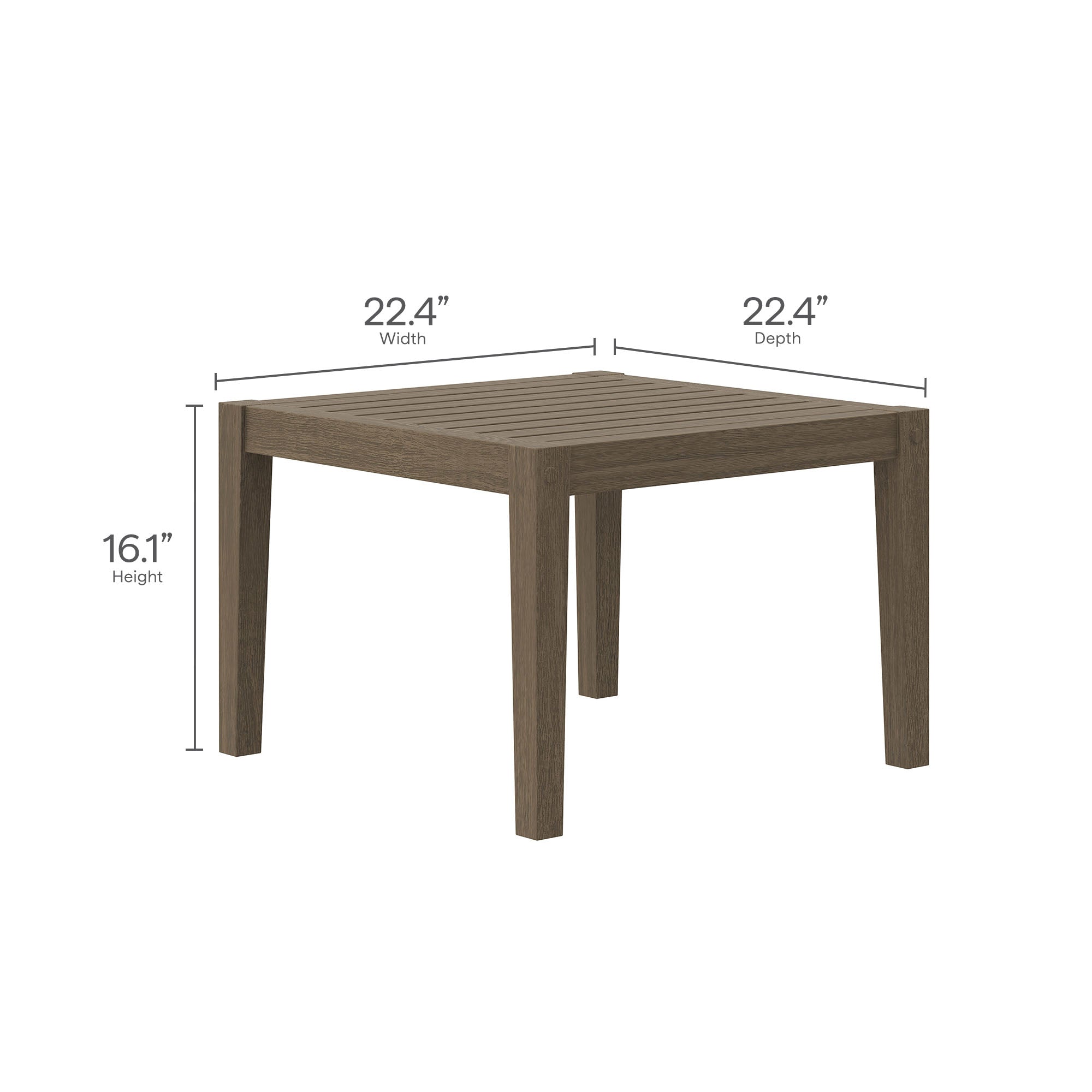 Northlake Square Outdoor Patio Teak Side Table by Modway - Image 9