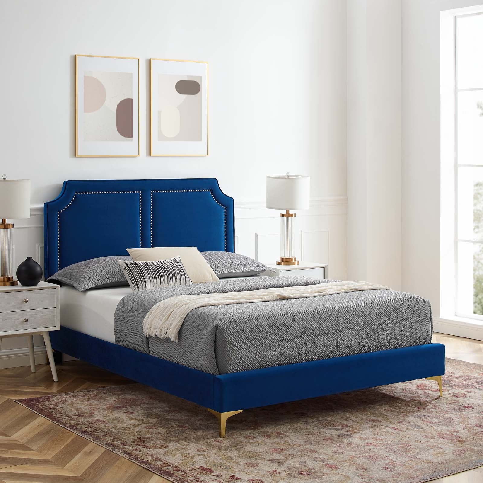 Novi Performance Velvet Queen Bed By Modway - MOD-6818 - Image 23