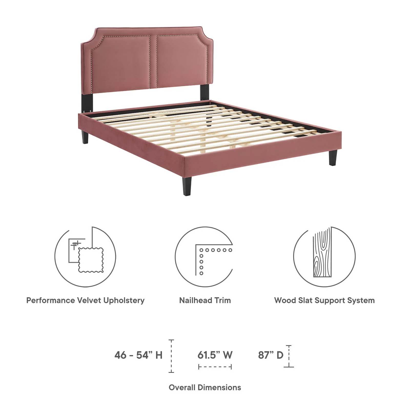 Novi Performance Velvet Queen Bed By Modway - MOD-6828 - Image 21