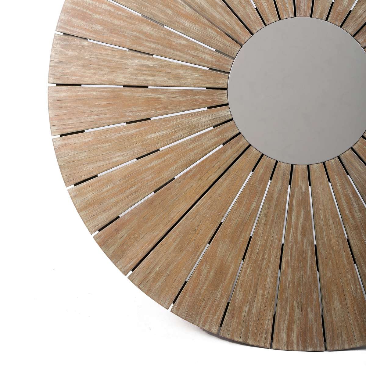Oasis Santo Outdoor Patio 5 Piece Round Dining Set in Eucalyptus Wood and Charcoal Rope By Armen Living - Image 7