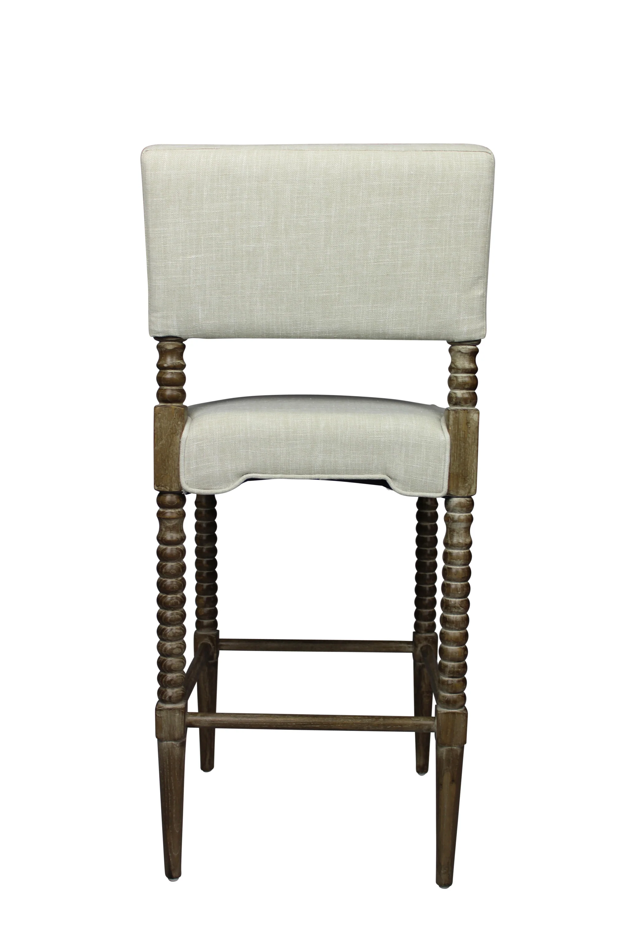 Off White And Brown Solid Wood Bar Height Bar Chair By Homeroots