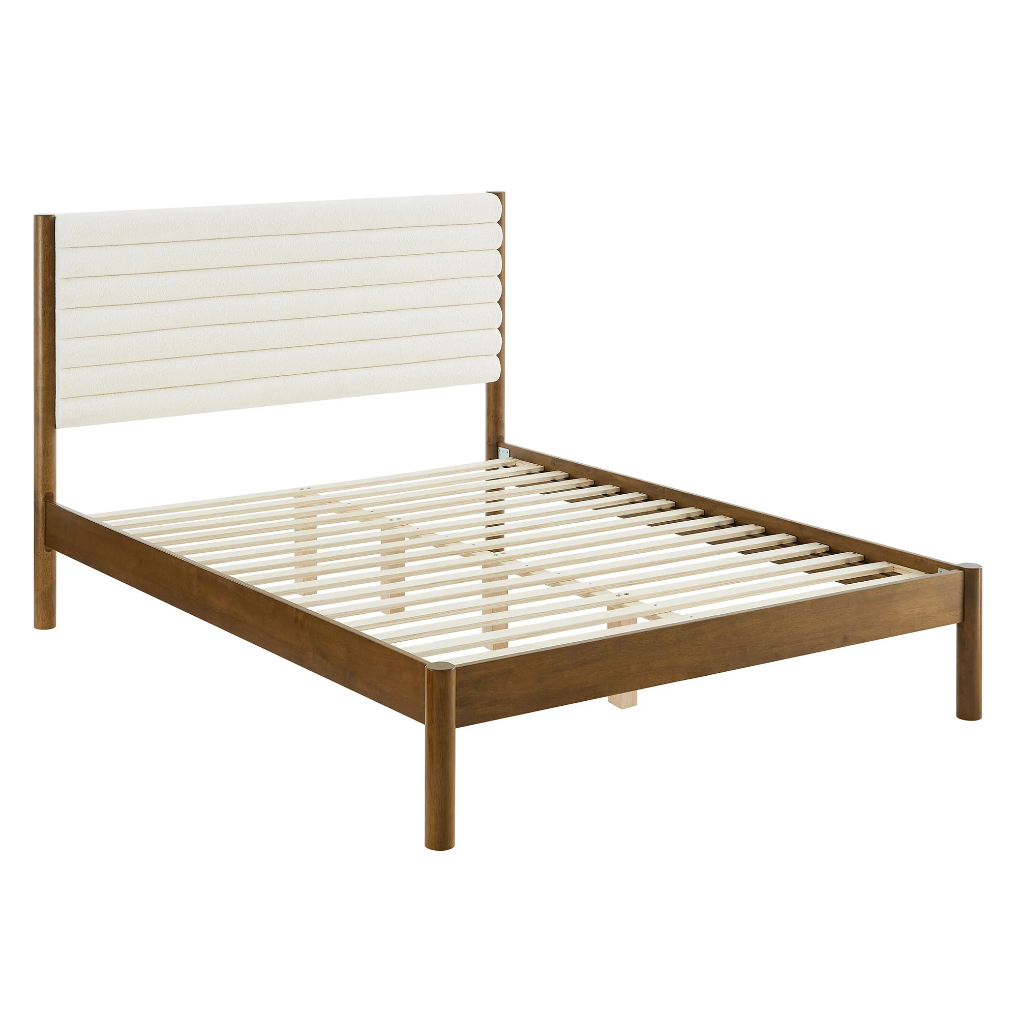 Olea Channel Tufted Boucle Solid Wood King Platform Bed by Modway - Image 11
