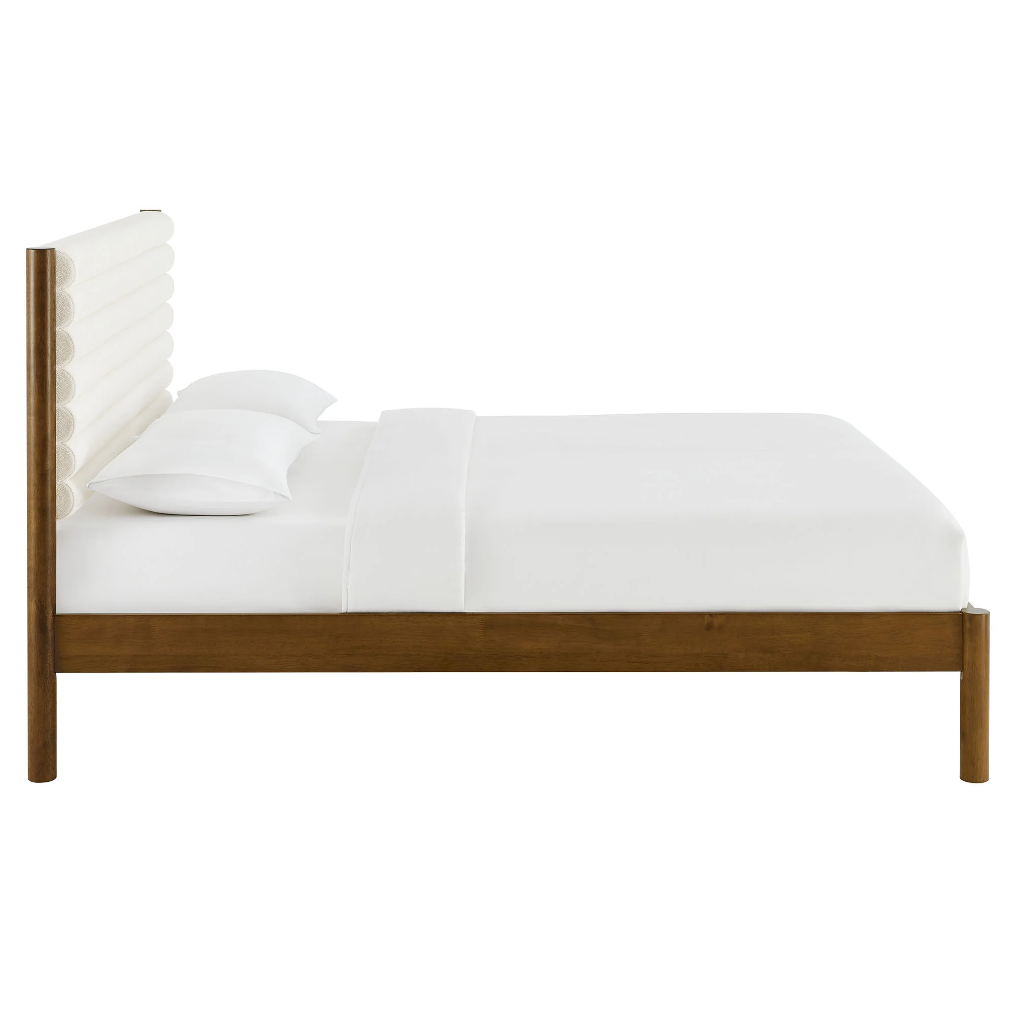 Olea Channel Tufted Boucle Solid Wood King Platform Bed by Modway - Image 12