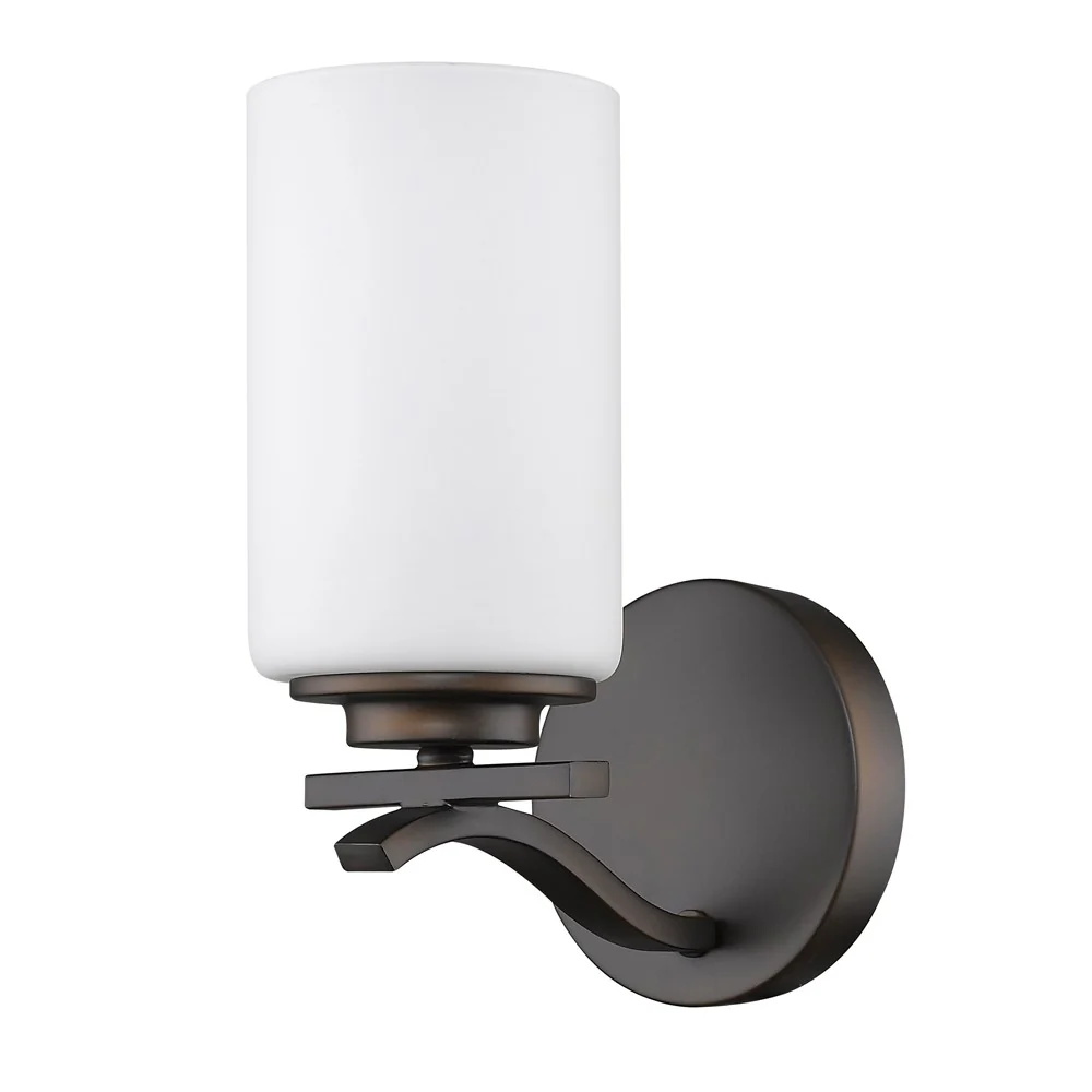 One Light Bronze and Glass Wall Sconce By Homeroots