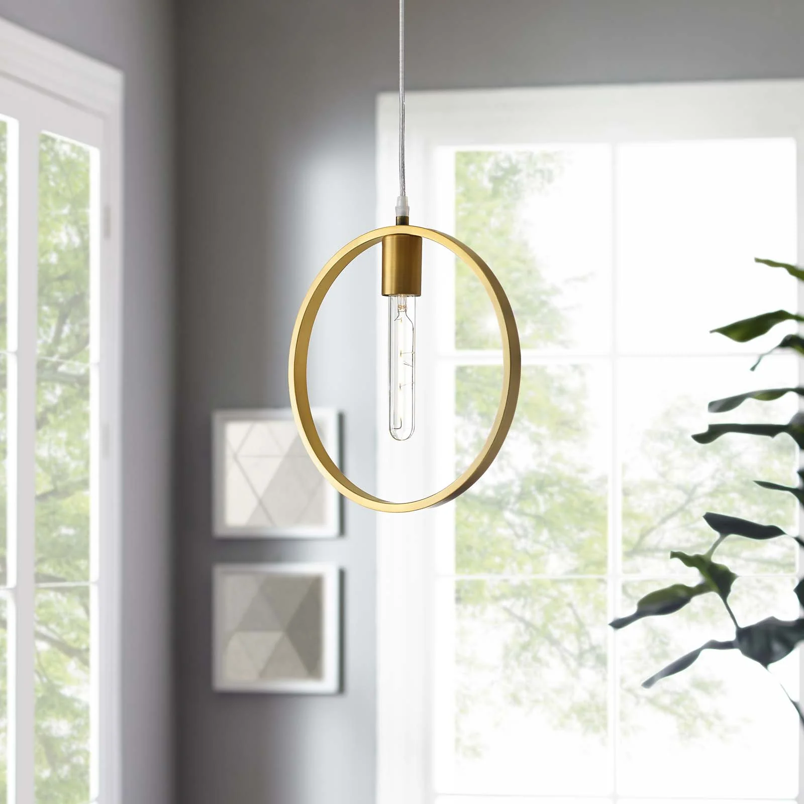 Orbit Brass Ceiling Pendant Light By Modway - EEI-3084