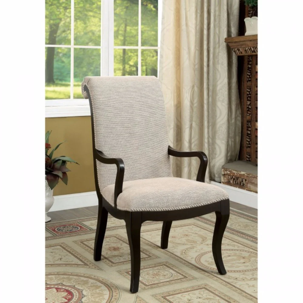 Ornette Contemporary Style Arm Chair, Espresso-Set Of 2 By Benzara