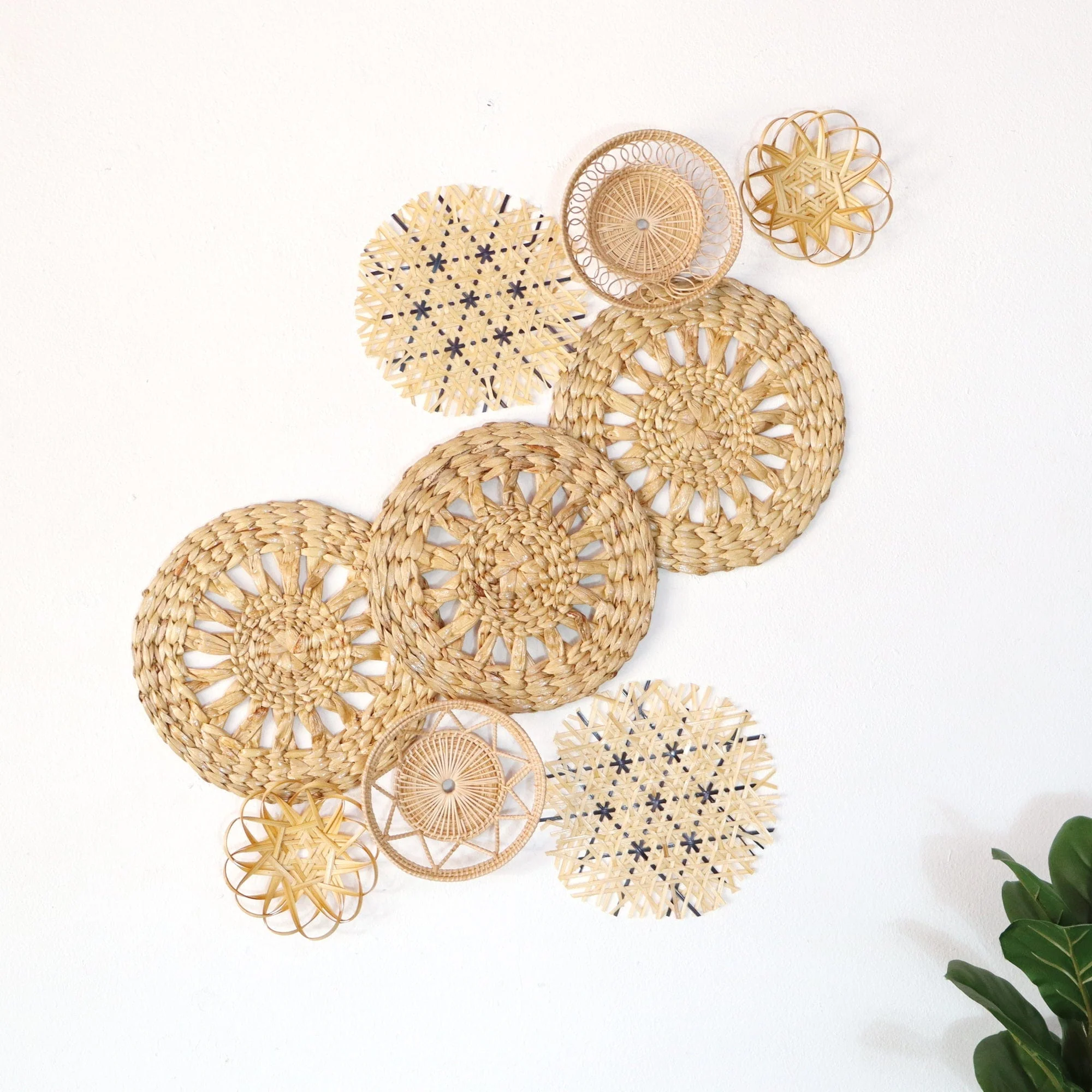 Pa Nee - Wall Hanging Art Decor Set Of 9 By Thaihome
