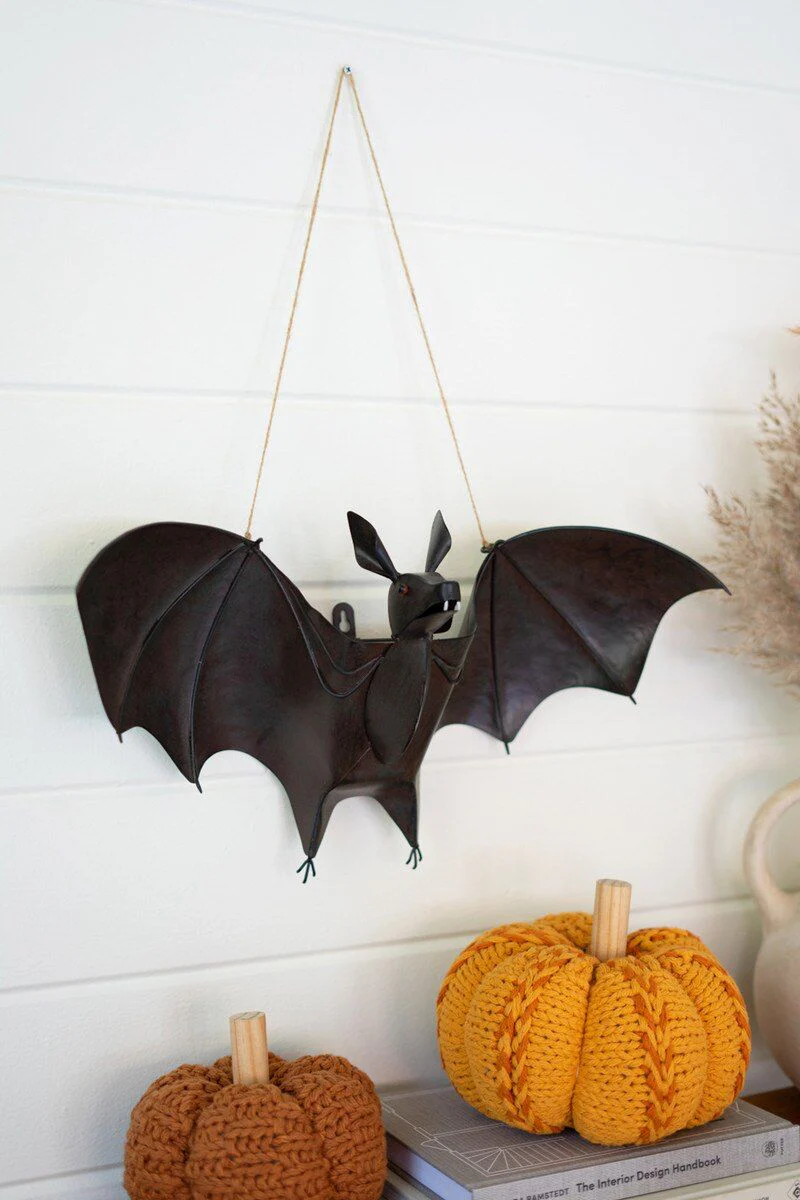 Painted Metal Bat Door Halloween Door Hanger By Kalalou