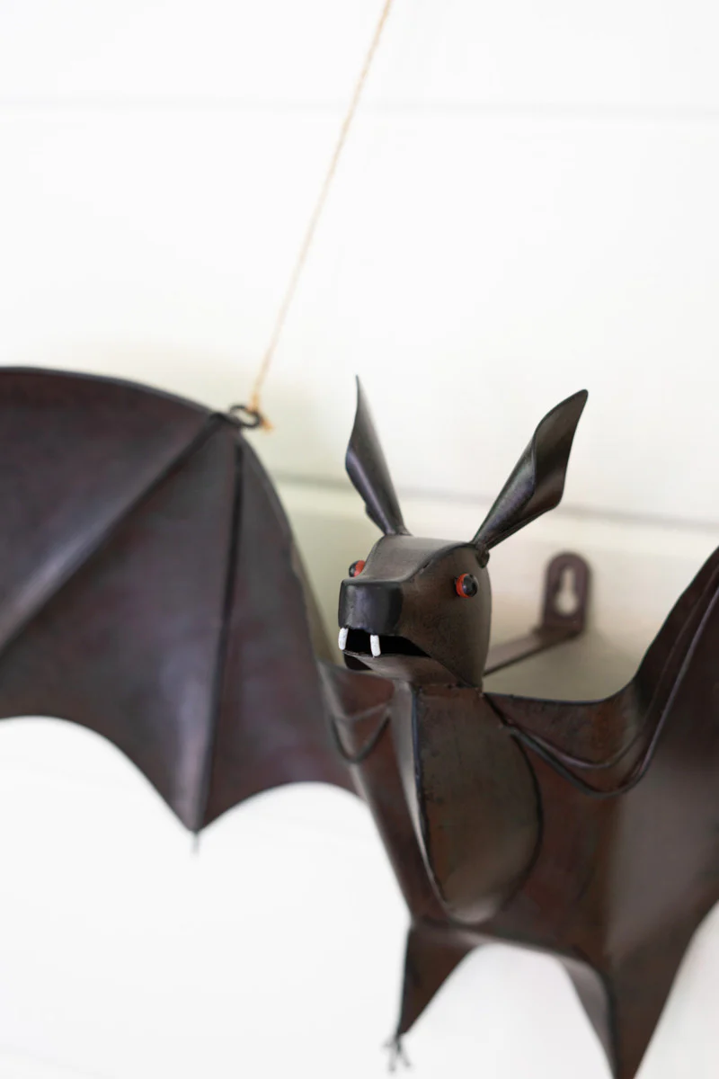 Painted Metal Bat Door Halloween Door Hanger (Min 2) By Kalalou - Image 2