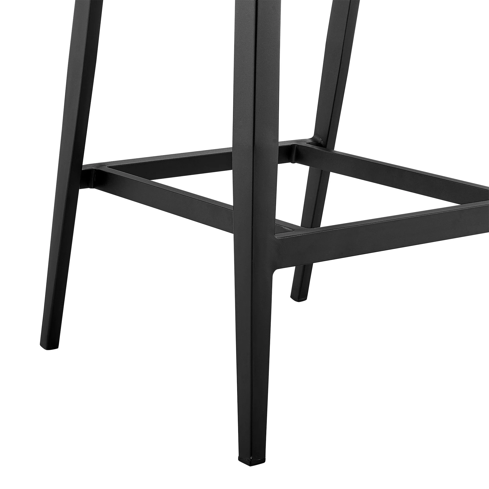 Palma Outdoor Patio Bar Stool in Aluminum and Wicker with Gray Cushions By Armen Living - Image 10
