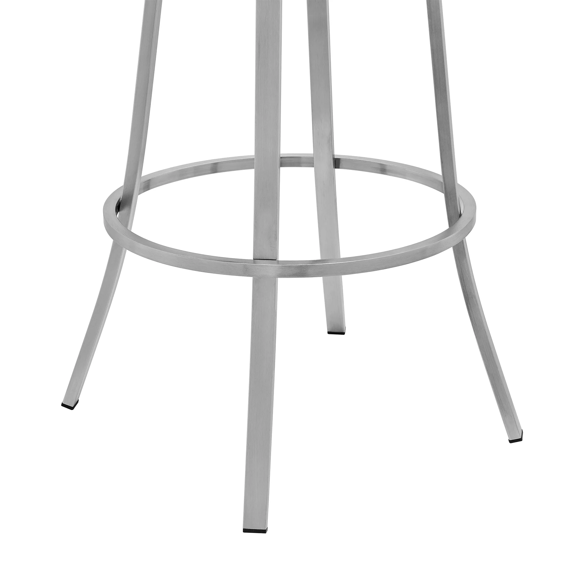Palmdale Swivel Modern Slate Grey Faux Leather 30" Barstool in Brushed Stainless Steel Finish By Armen Living - Image 7